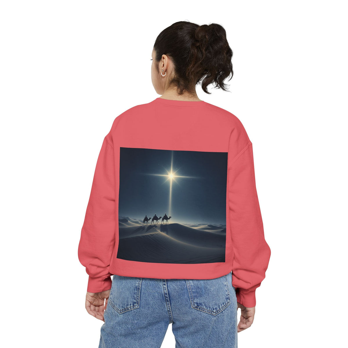 3 Wise Men Sweatshirt – Magi Camels Nativity Journey Christian Christmas Sweatshirt for Epiphany Faith & Holy Night Printify
