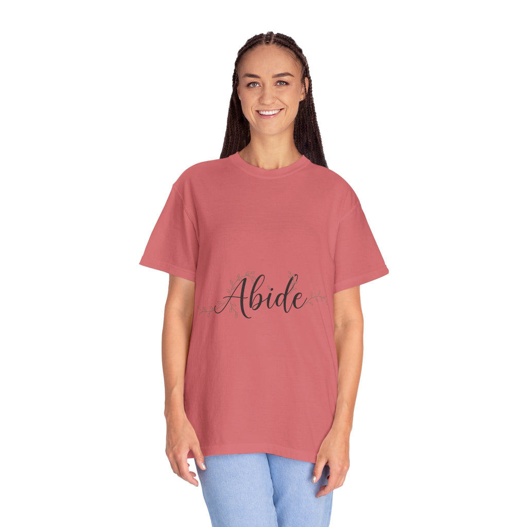 Abide in the Lord T-Shirt – Vine Design Christian Tee for Faithful Hearts Printify