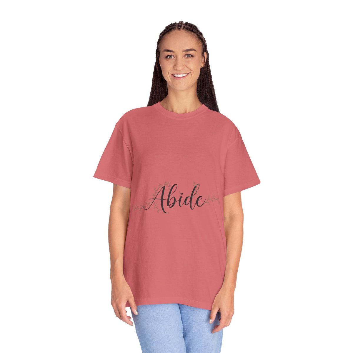 Abide in the Lord T-Shirt – Vine Design Christian Tee for Faithful Hearts Printify