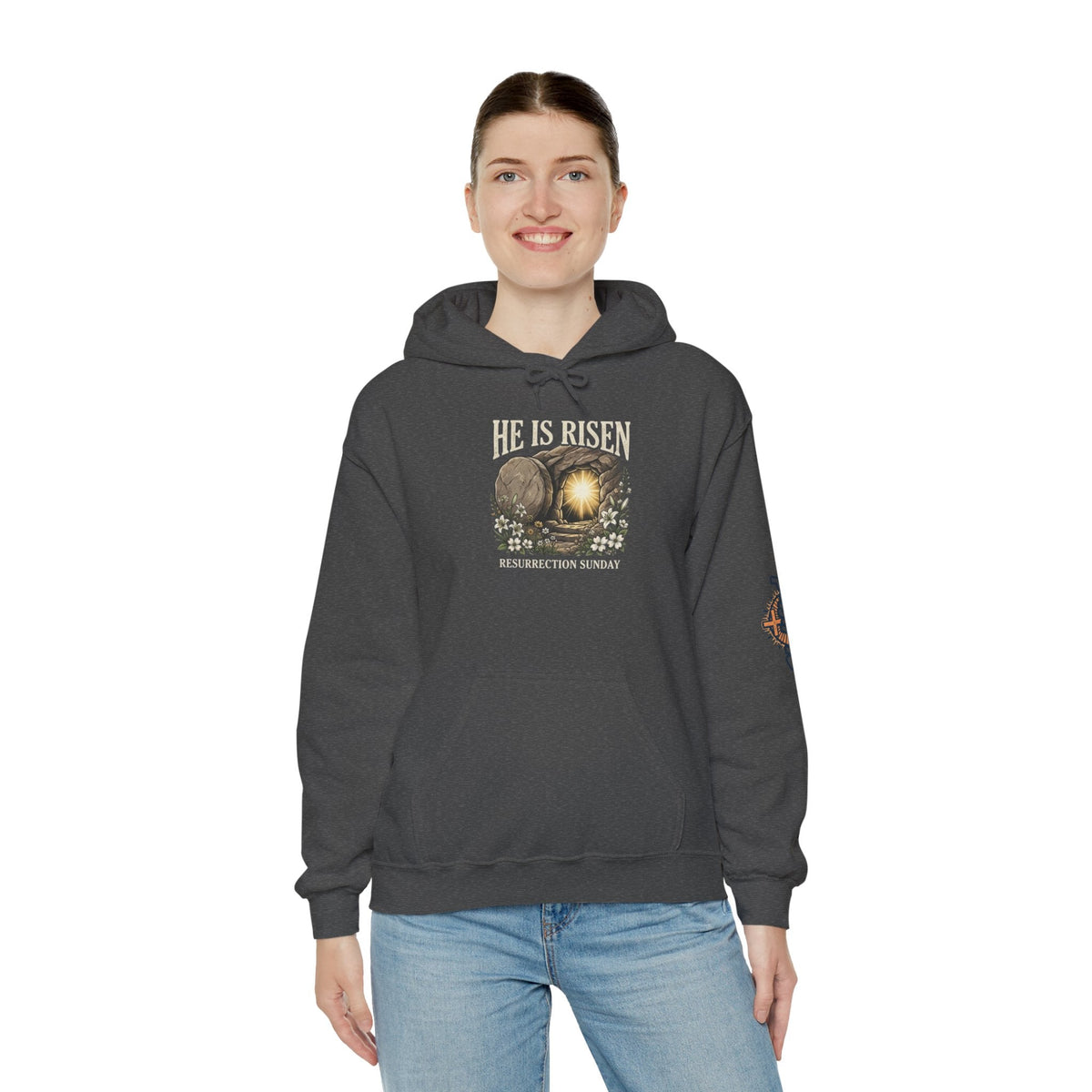 He Is Risen Hoodie — Jesus Christ Resurrection Easter Hoodie Printify