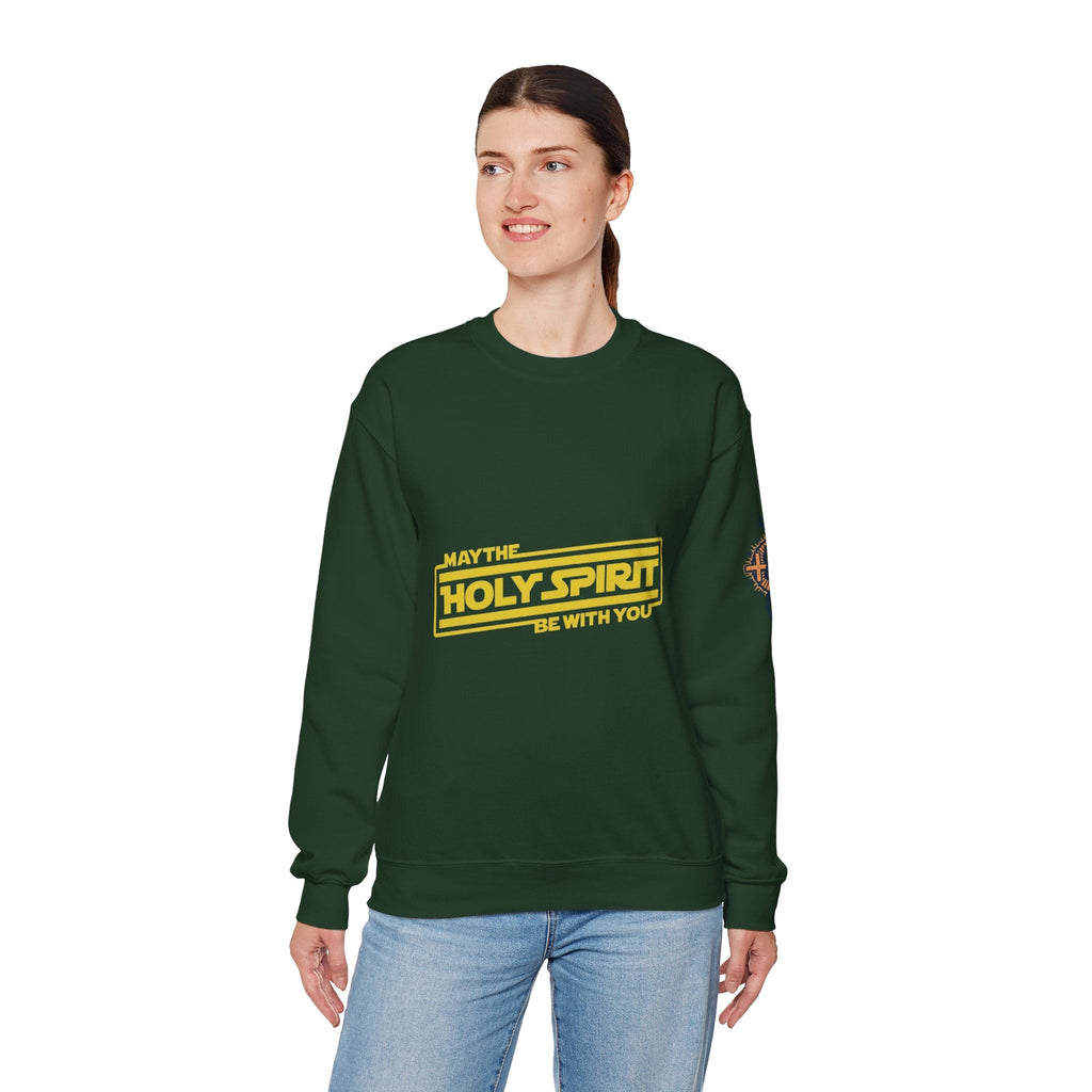 May the Holy Spirit Be With You Sweatshirt - Christian Star Wars Parody Sweatshirt Printify
