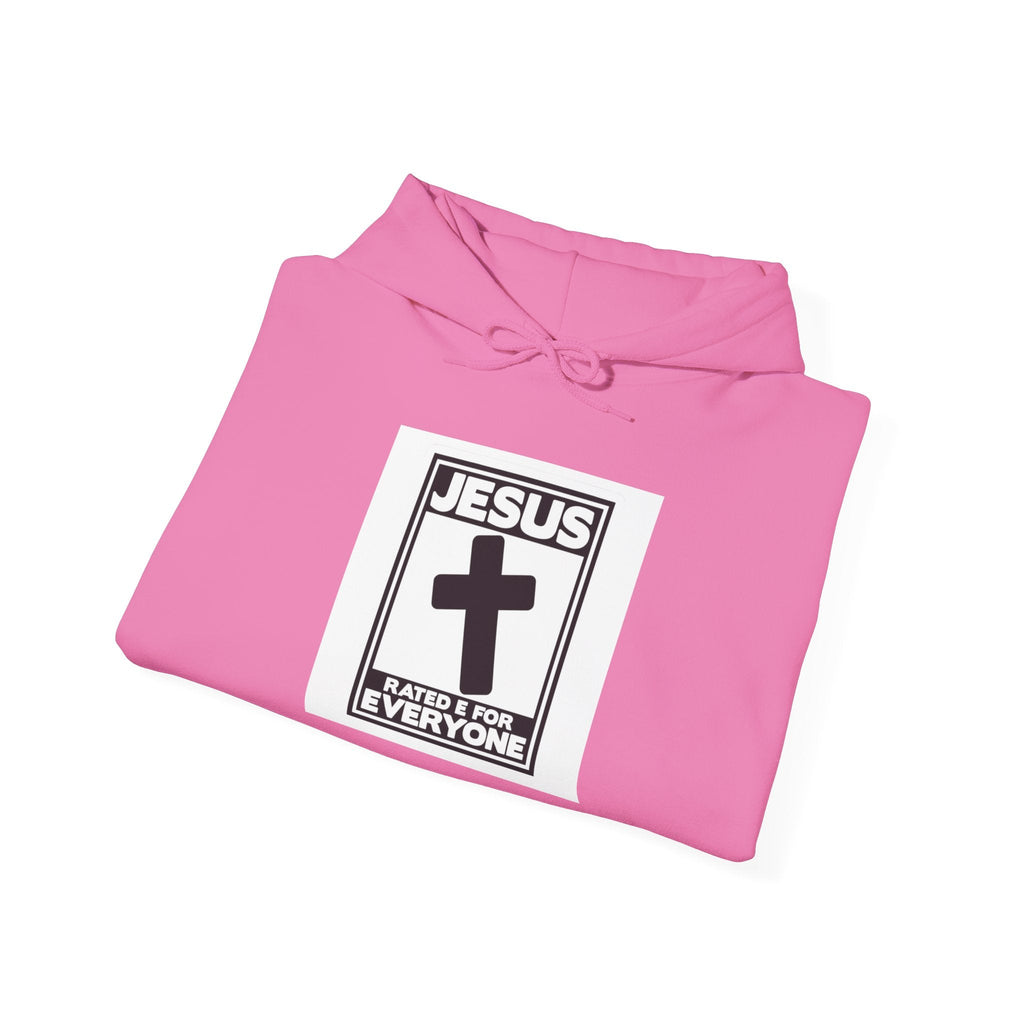 Jesus, Rated E for Everyone Hoodie - Gamer Faith Hoodie - Christian Video Game Parody Printify