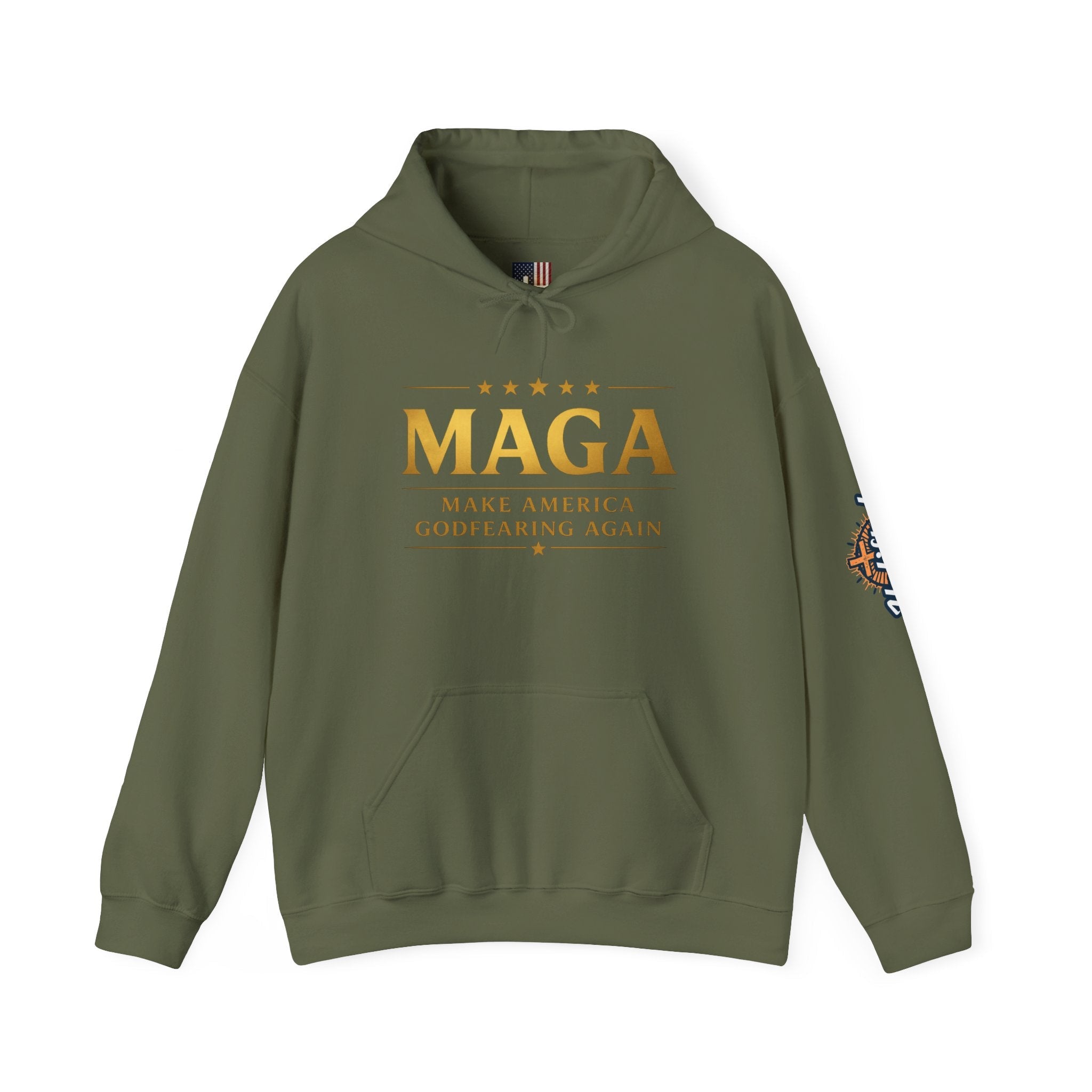 Hoodie - MAGA "Make America Godfearing Again" Political Graphic Hoodie Printify