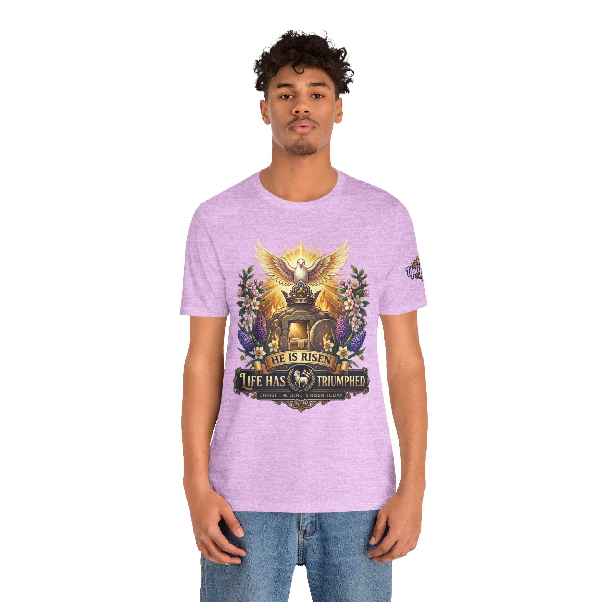 He Is Risen "Life Has Triumphed" T-Shirt — Easter Resurrection Christian Tee Printify
