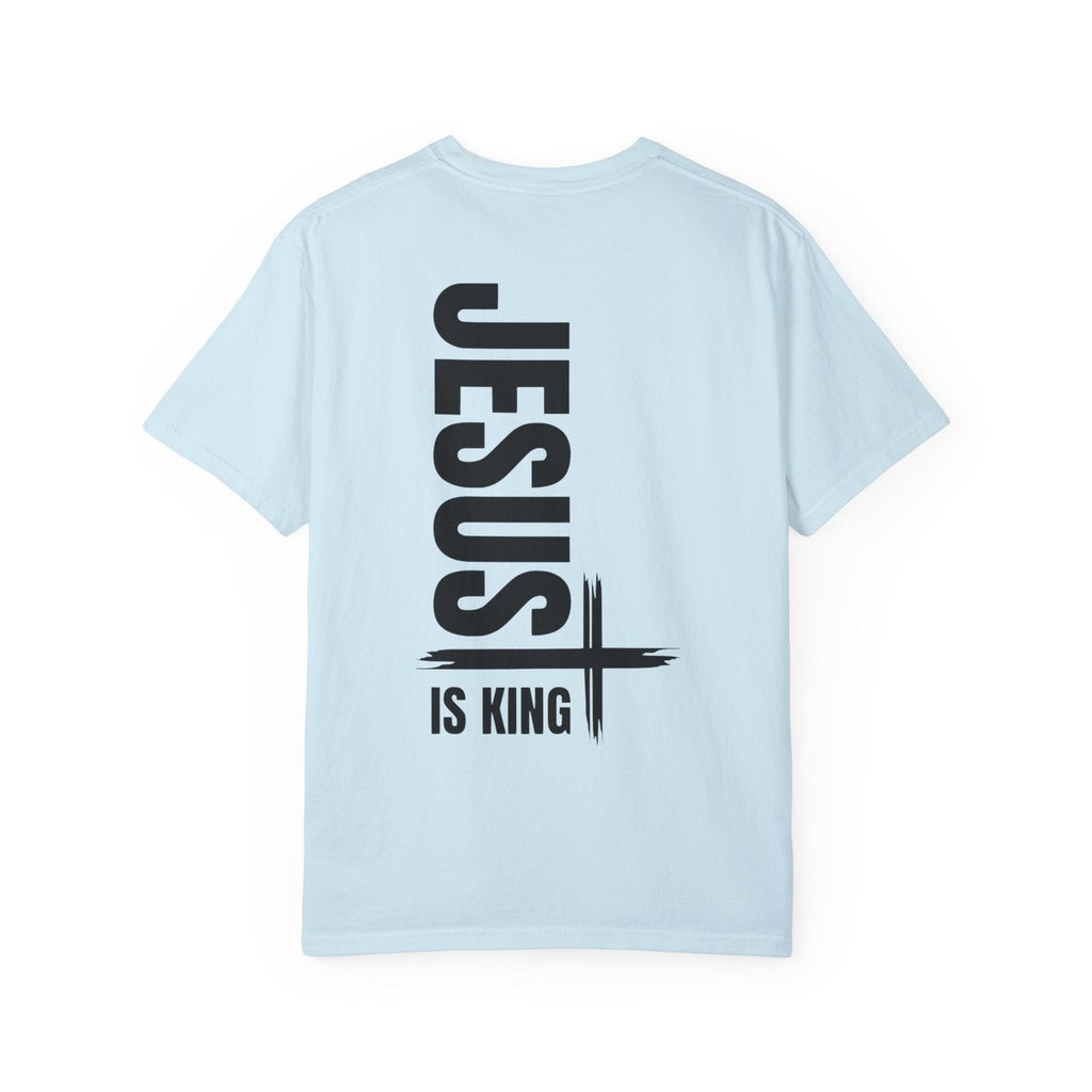 Jesus Is King T-shirt | Modern Typographic Cross Christian T-shirt Printify