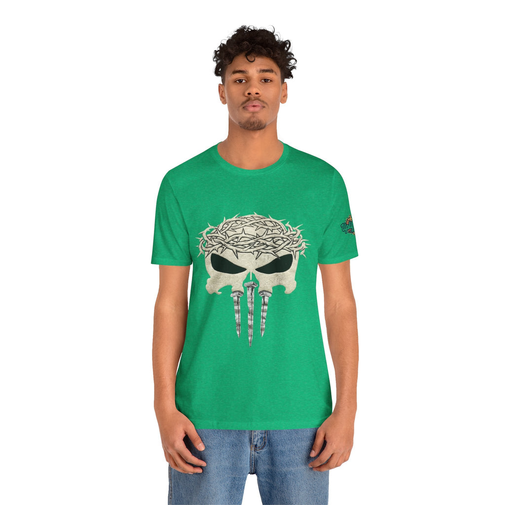 Christian Skull T-shirt - Crown of Thorns & Nails - Warrior Faith T-shirt Printify