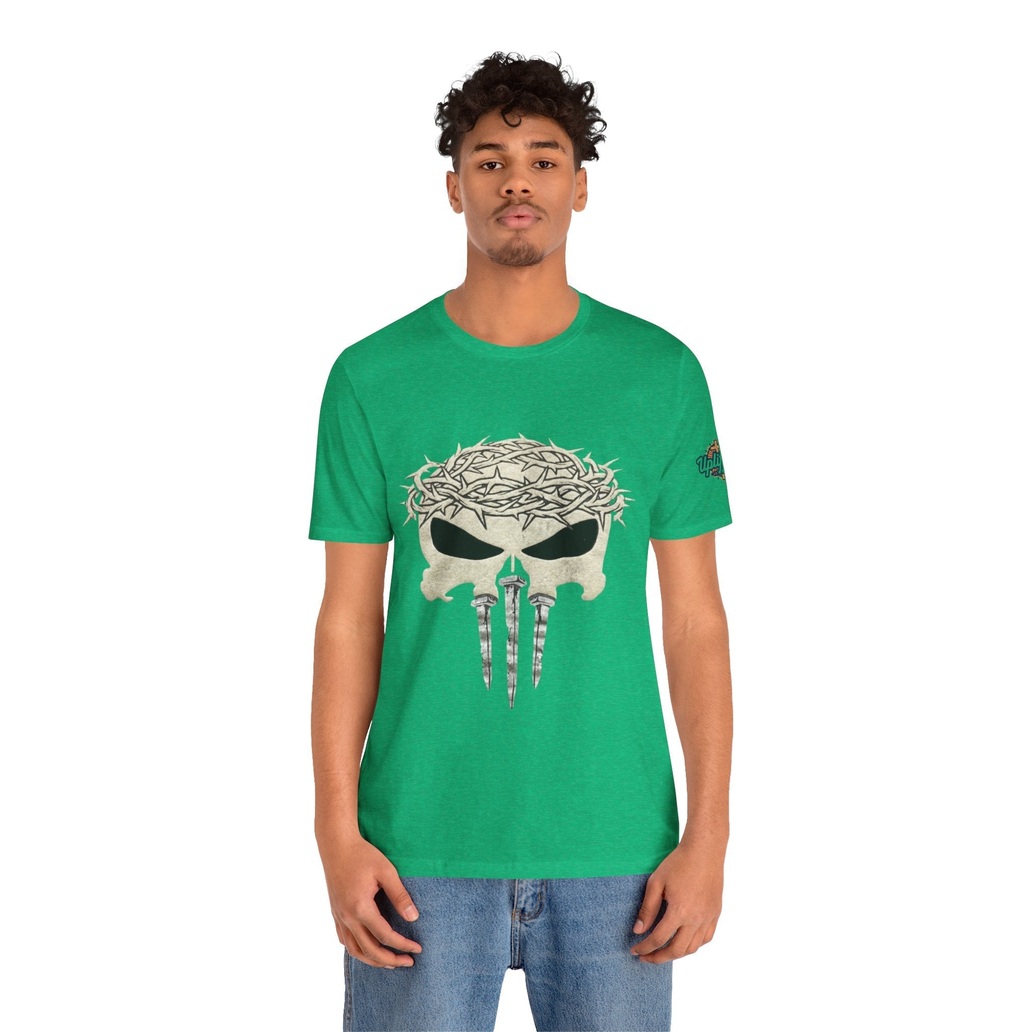 Christian Skull T-shirt - Crown of Thorns & Nails - Warrior Faith T-shirt Printify
