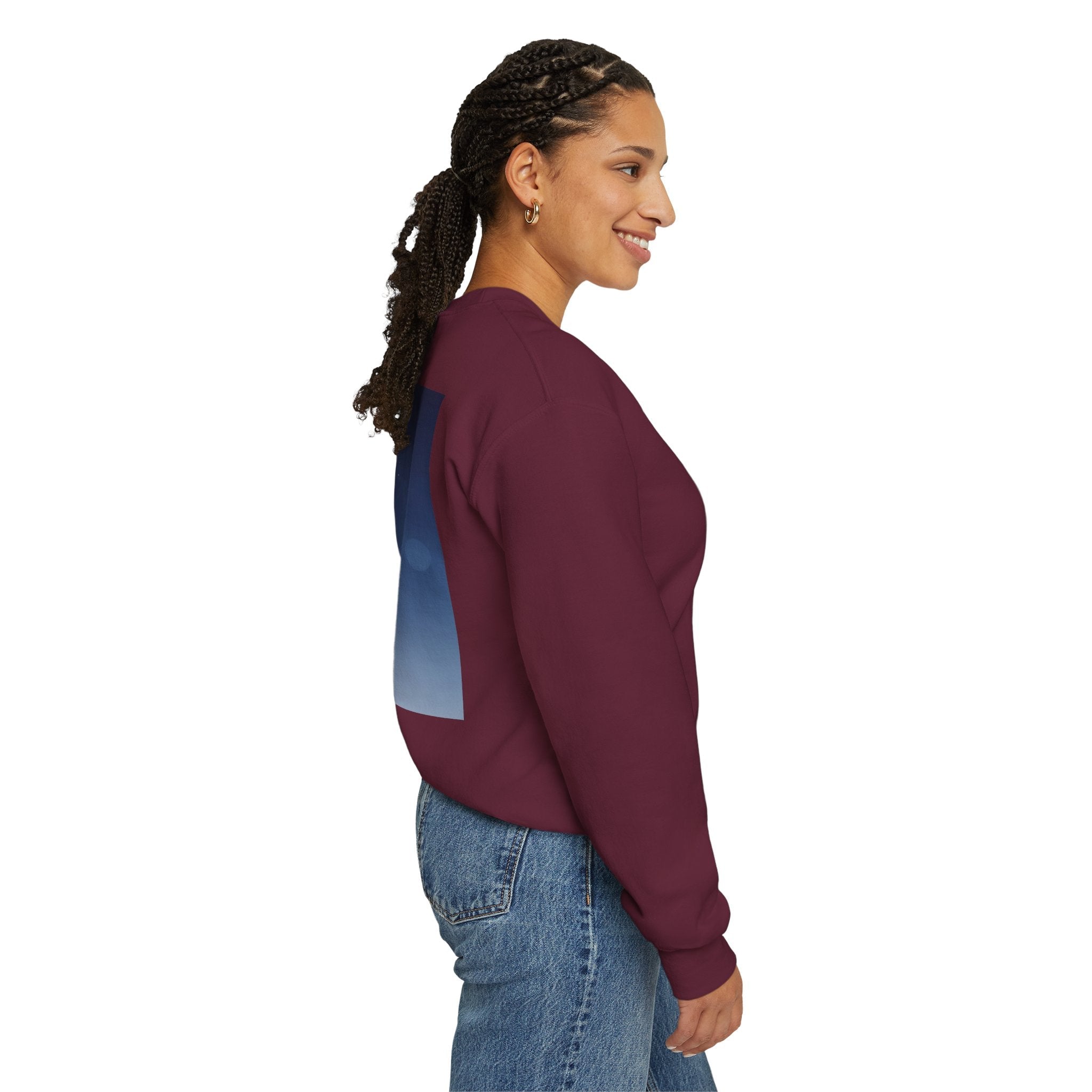 Walk by Faith, Not by Sight Sweatshirt – Moonlit Footprints Christian Sweatshirt for Cozy Nights Printify