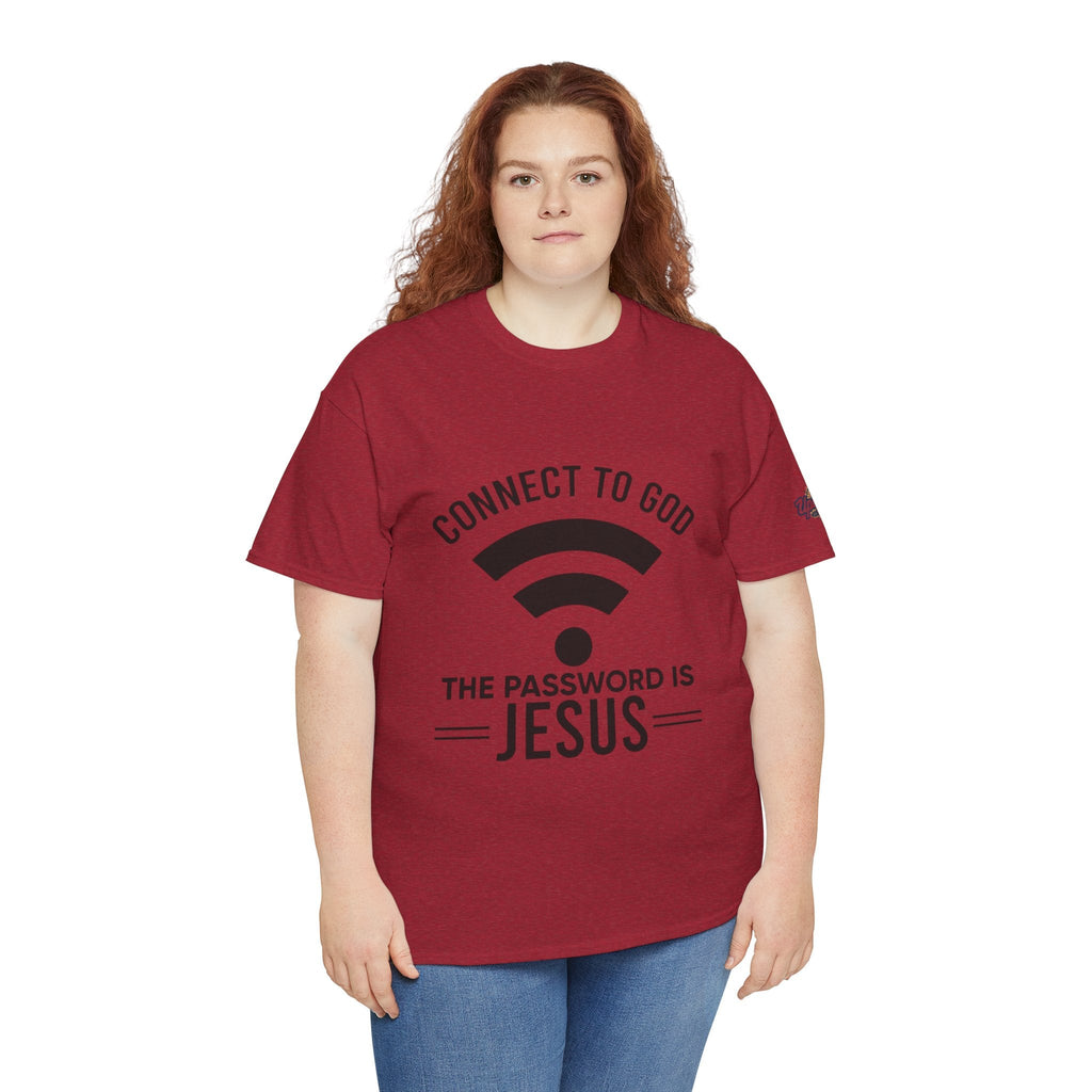 Connect to God T-shirt - WIFI Password is Jesus - Funny Christian Faith T-shirt Printify