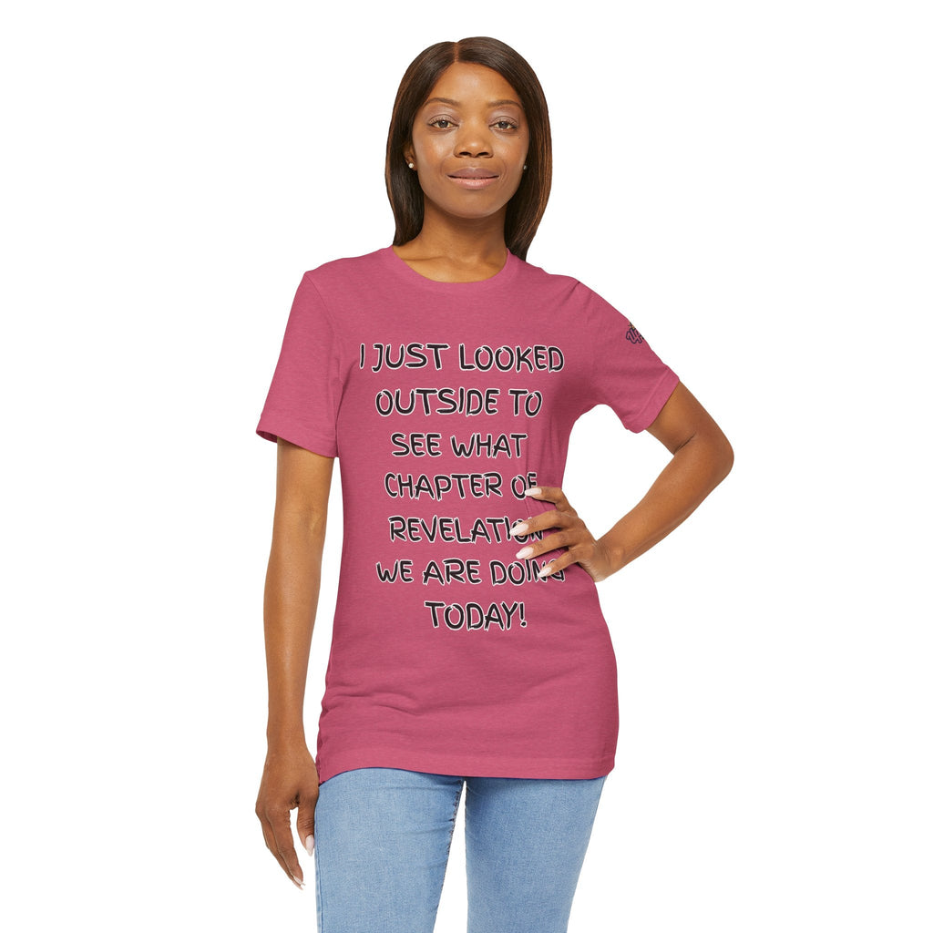 What Chapter of Revelation T-shirt – I Looked Outside My Window Christian T-shirt for End Times Humor & Faith Printify