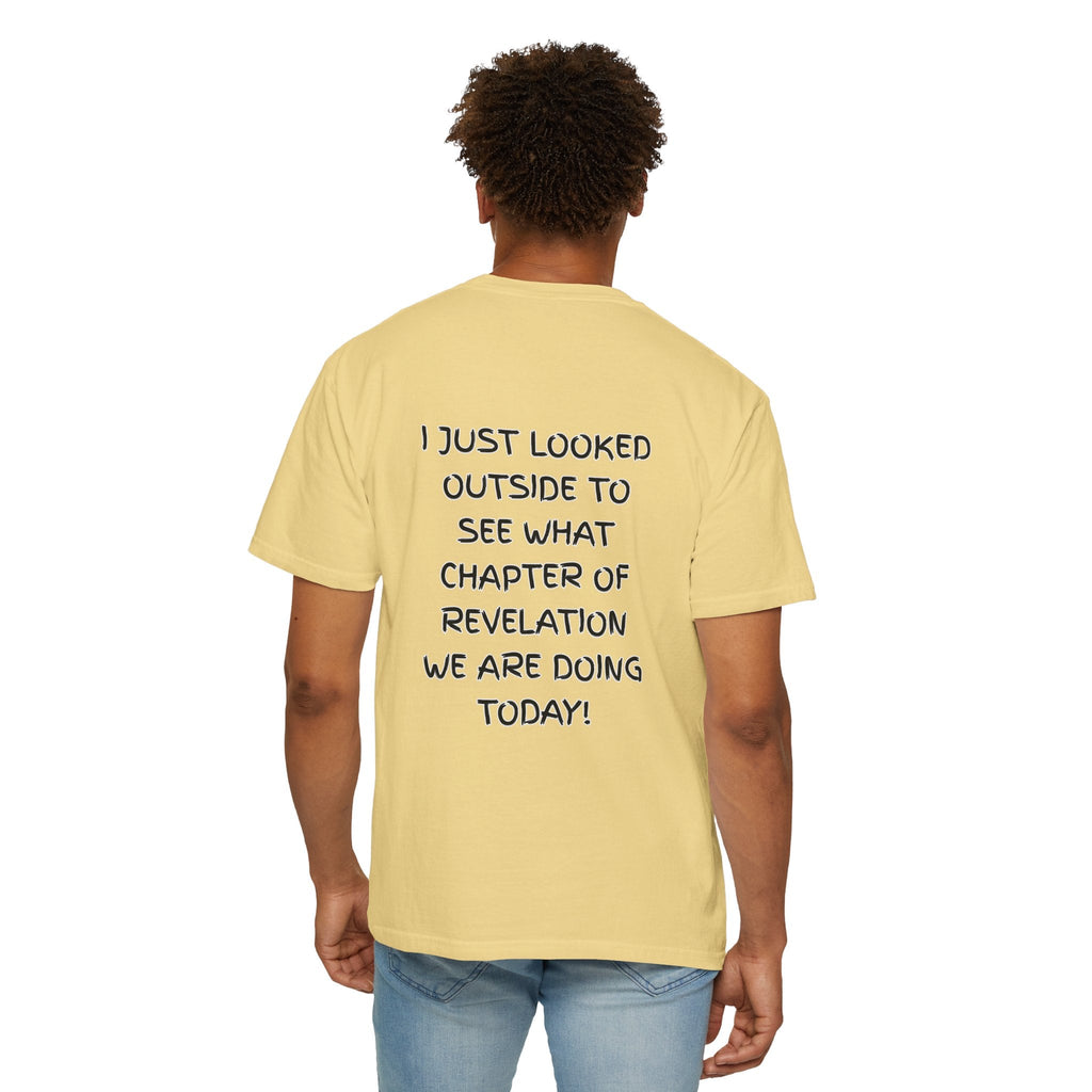 What Chapter of Revelation T-shirt – I Looked Outside My Window Christian T-shirt for End Times Humor & Faith Printify