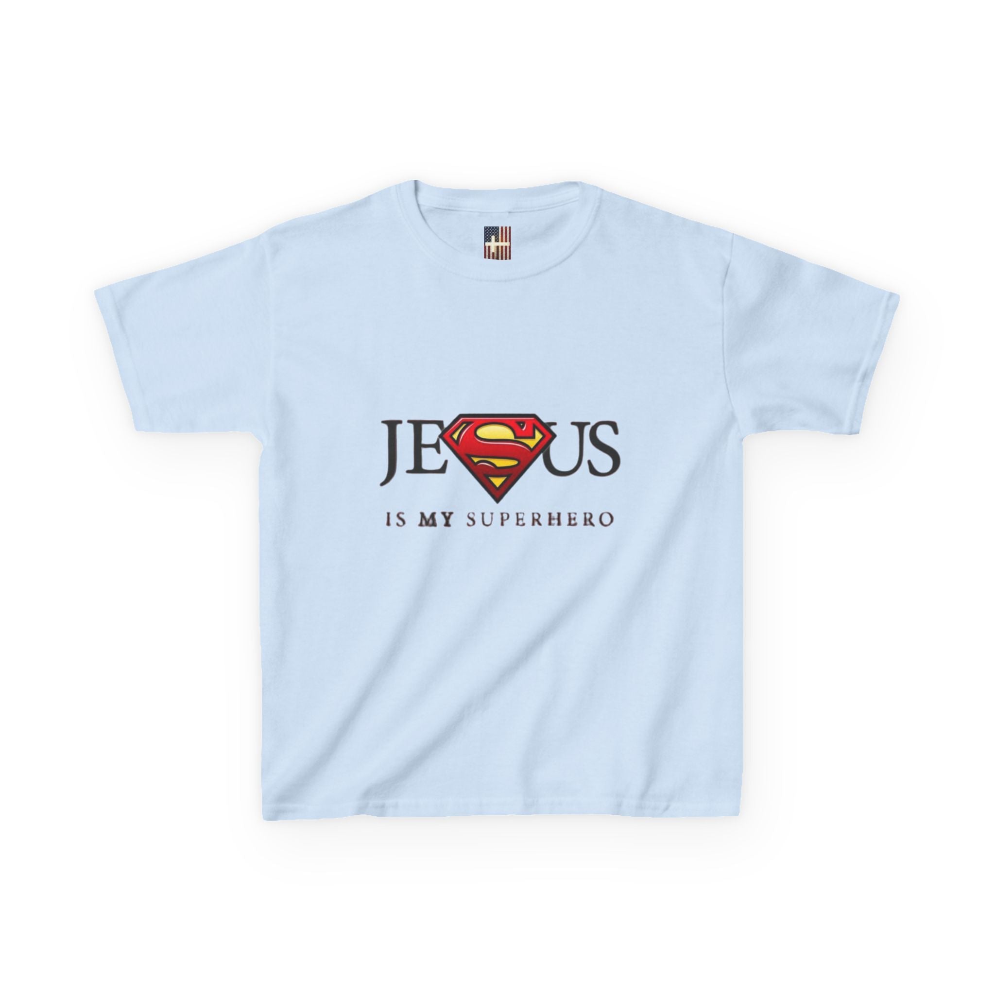 Jesus Is My Superhero T-Shirt — Faith-Based Superman-Inspired Tee Printify
