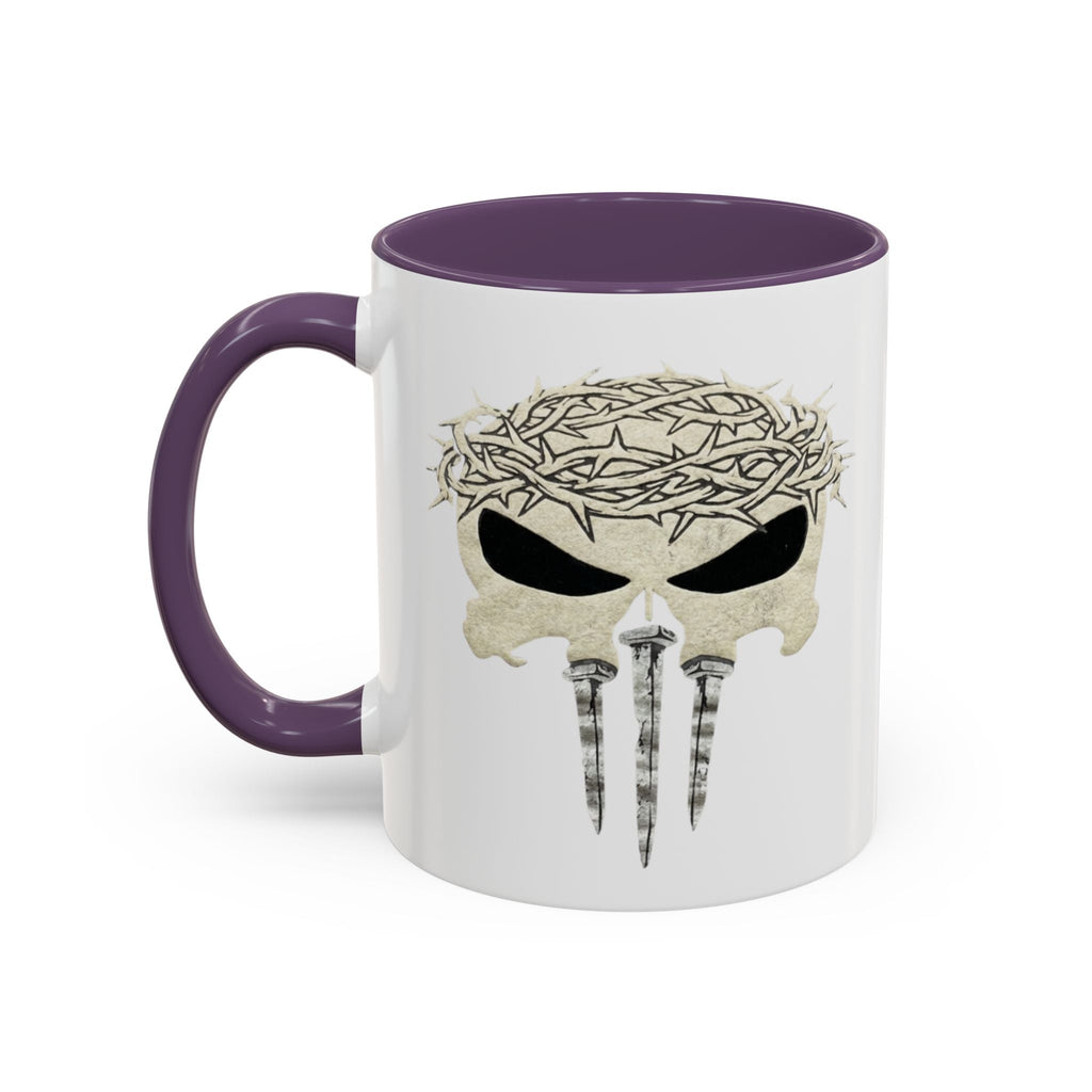 Christian Skull Coffee Mug — Crown of Thorns “Warrior Faith” (11/15 oz) Printify
