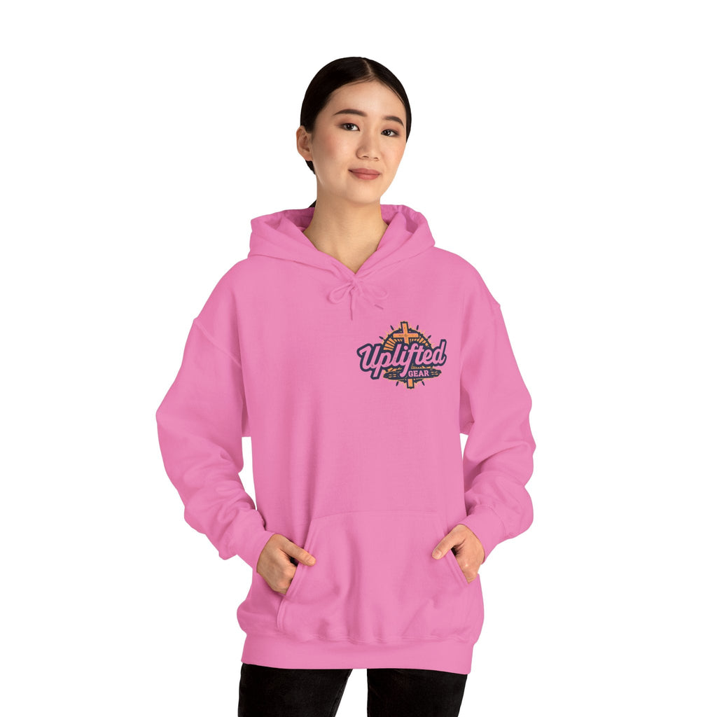 Walk by Faith Hoodie – Cross & Footprints Christian Hoodie for Cozy Inspiration Printify