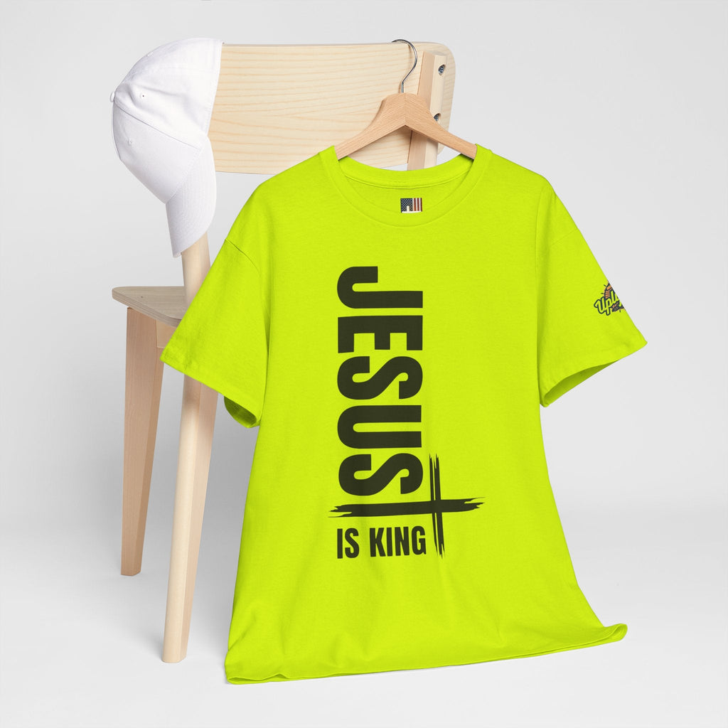 Jesus Is King T-shirt | Modern Typographic Cross Christian T-shirt Printify