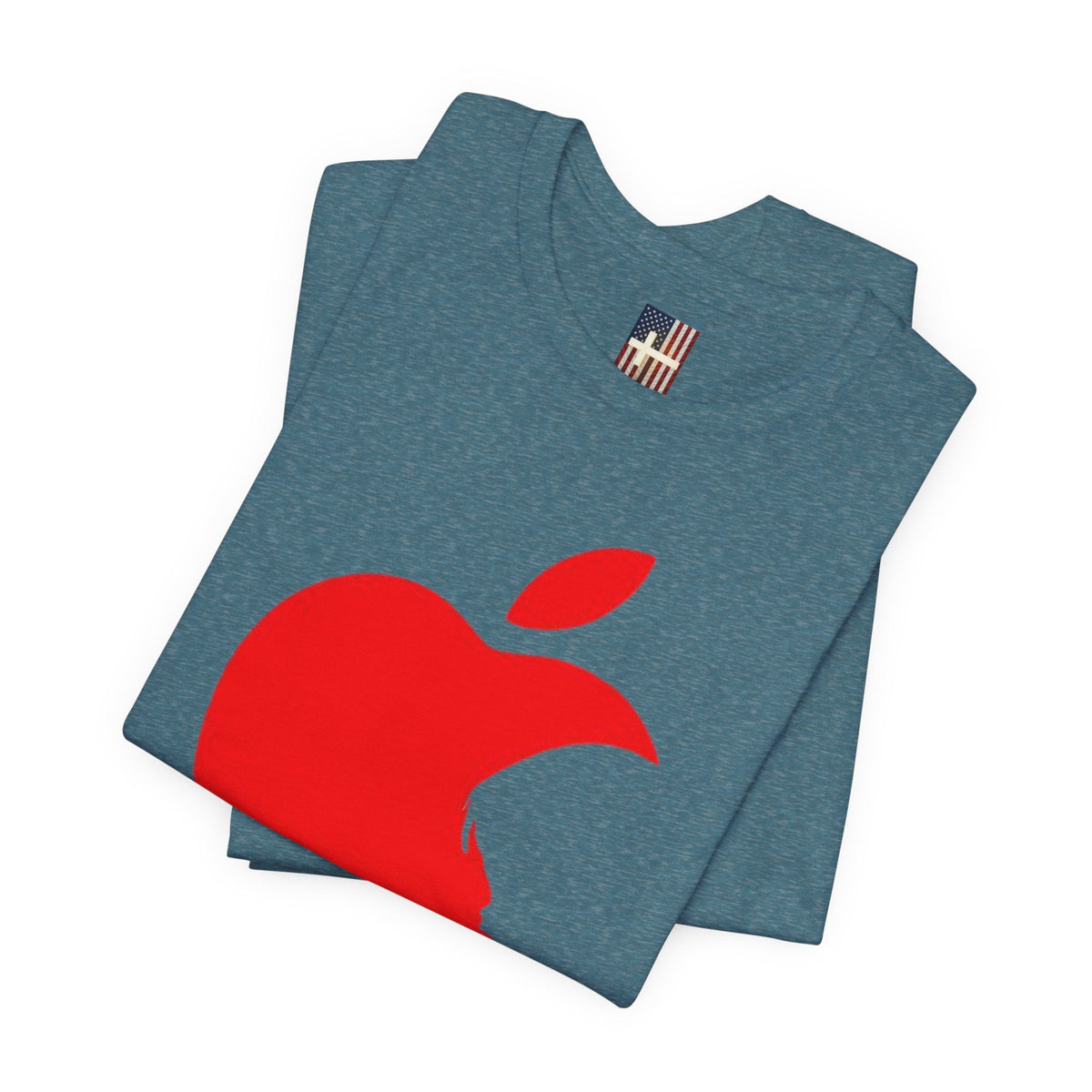 iPray Red Apple Christian T-Shirt — Faith Graphic Tee Printify