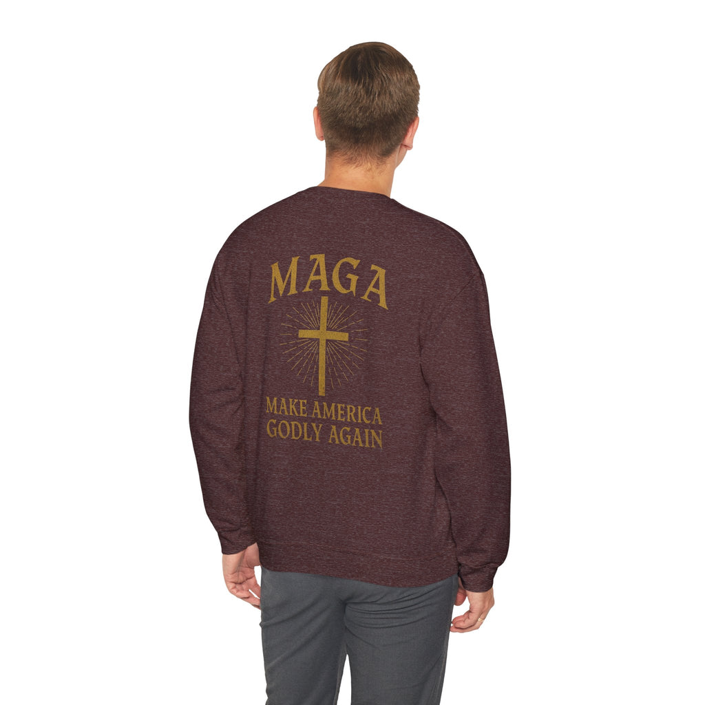 Make America Godly Again Sweatshirt – MAGA Christian Patriotic Hoodie for Faith & Freedom Printify