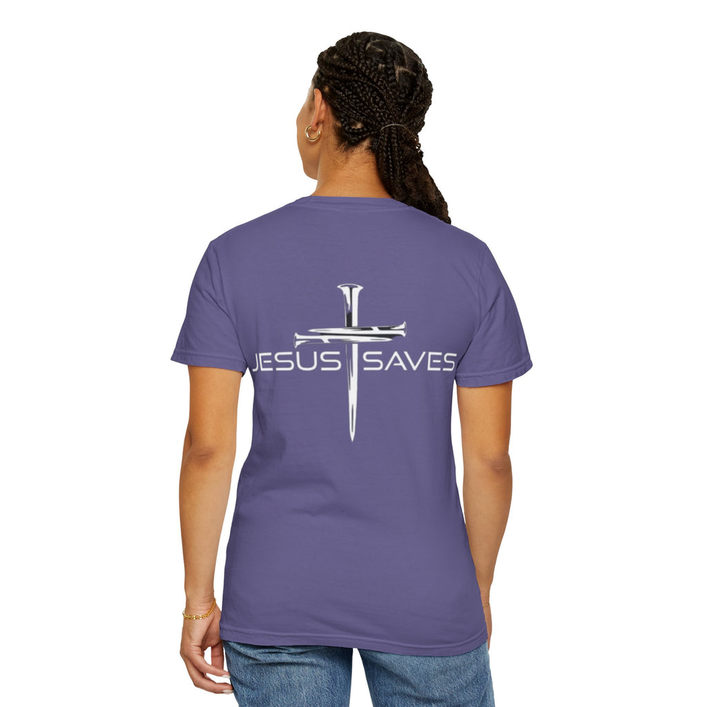 Jesus Saves T-shirt – 3 Nails Crucifix Cross Christian T-shirt for Redemption Faith & Bold Salvation