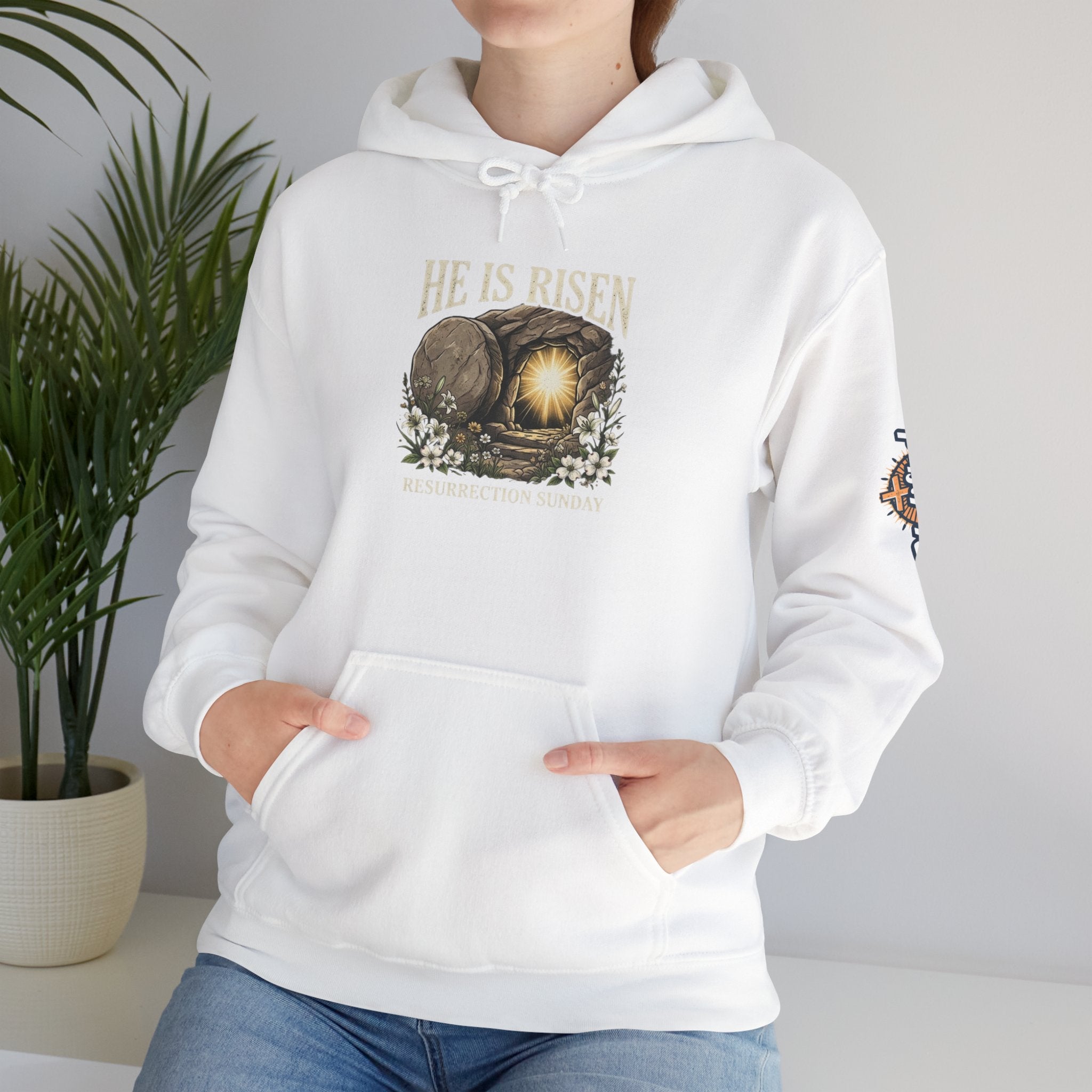 He Is Risen Hoodie — Jesus Christ Resurrection Easter Hoodie Printify