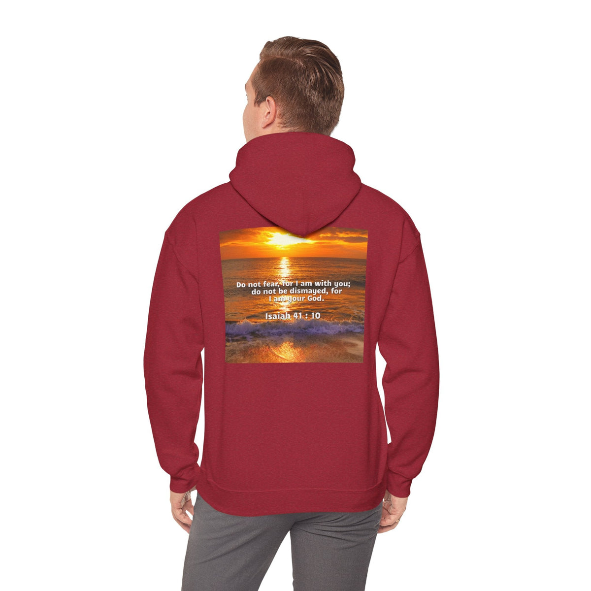 Bible Verse Unisex Heavy Blend™ Hooded Sweatshirt - Isaiah 41 : 10 Printify
