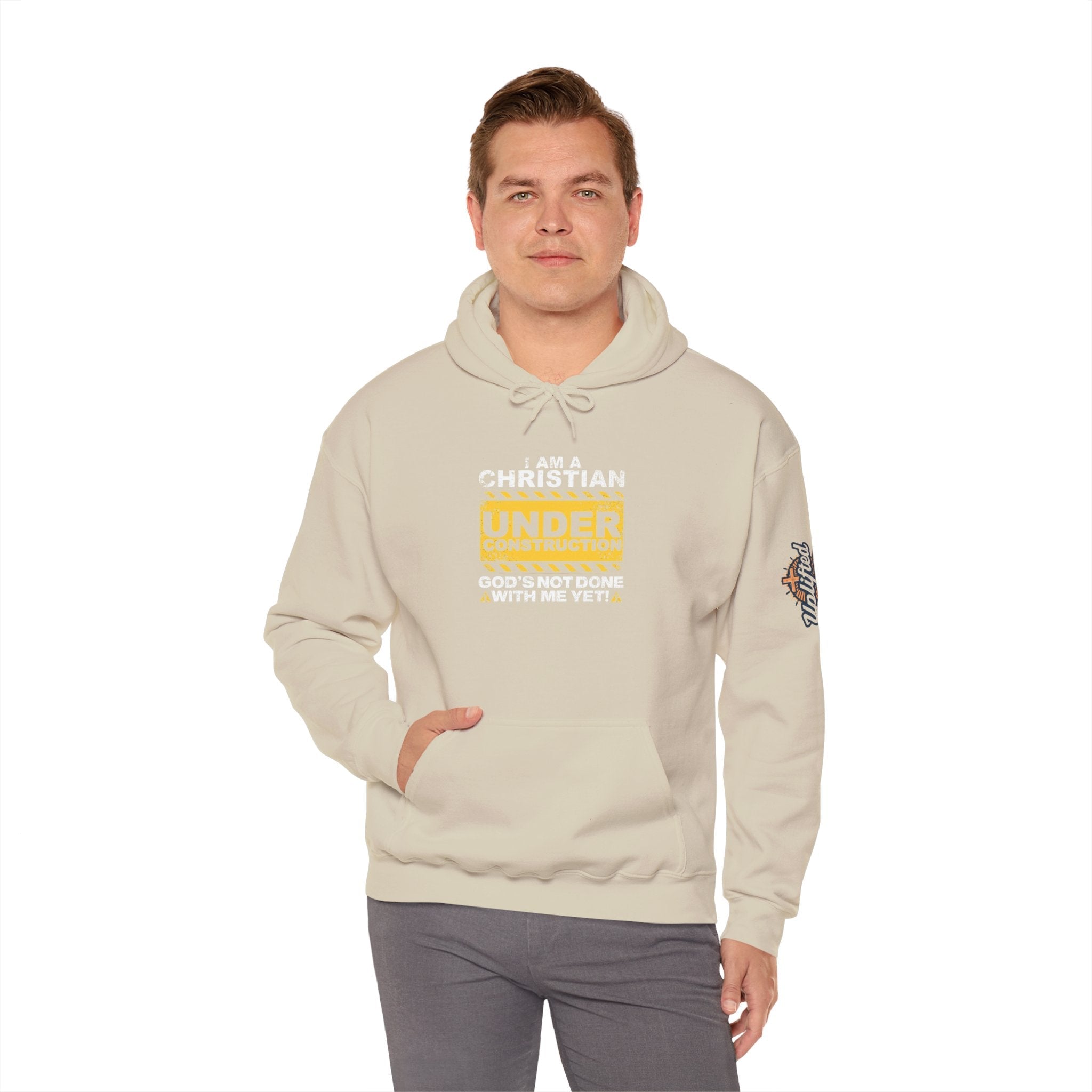 Christian Under Construction Hoodie | God Is Not Done With Me Yet Hoodie Printify