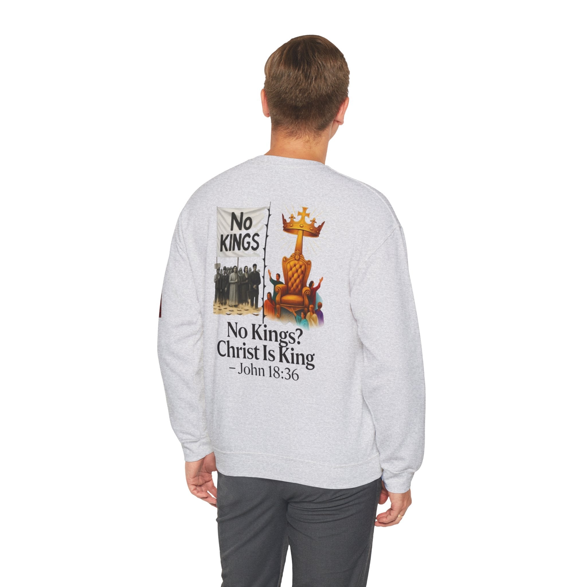 No Kings? Christ is King Sweatshirt – Bold Christian Hoodie for Sovereign Faith Printify