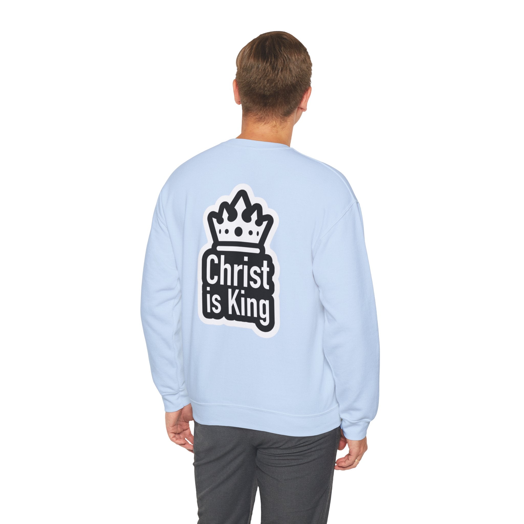Christ is King Sweatshirt – Bold Crown & Cross Christian Hoodie for Unshakable Faith Printify