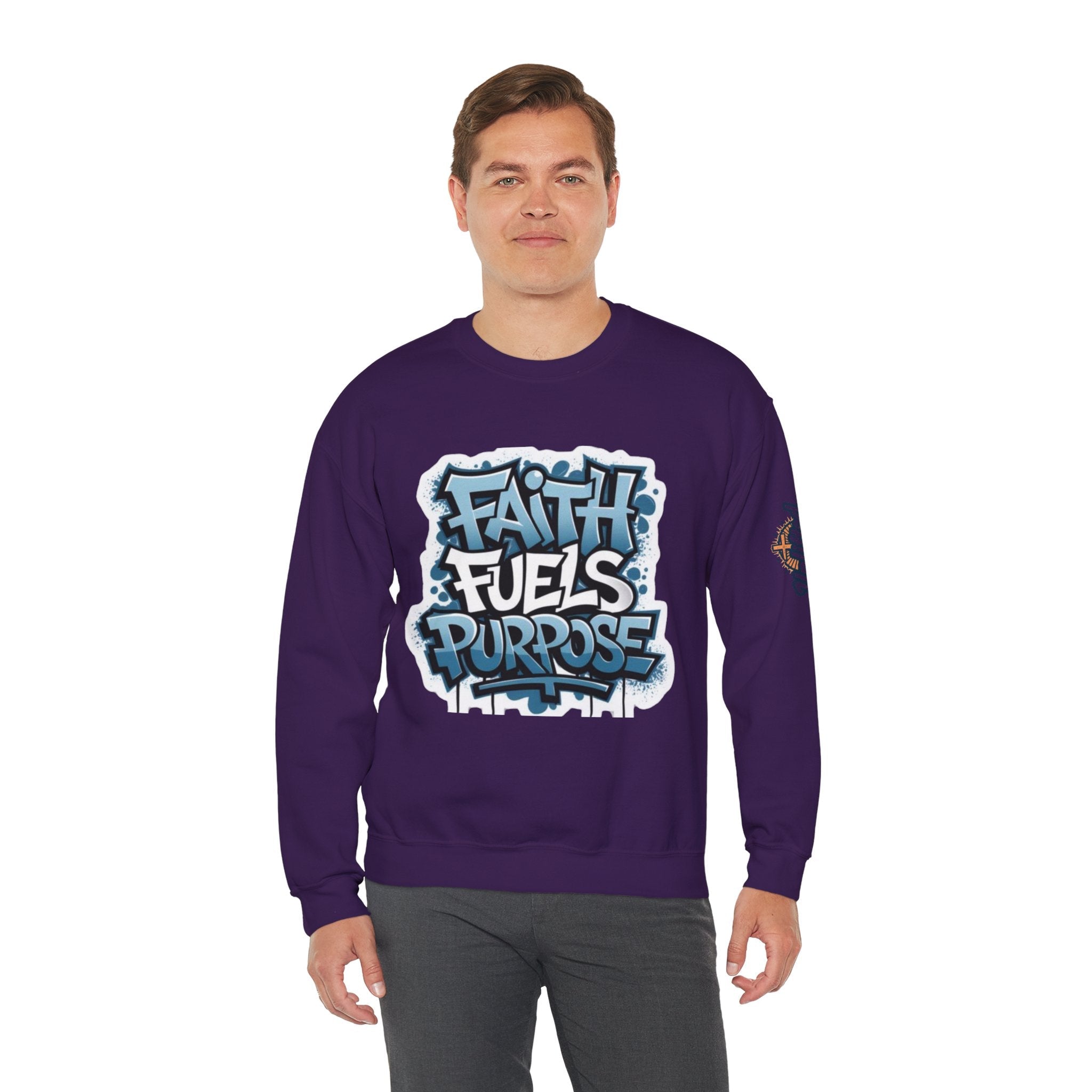 Faith Fuels Purpose Sweatshirt – Inspirational Christian Sweatshirt for Divine Drive & Unstoppable Belief Printify
