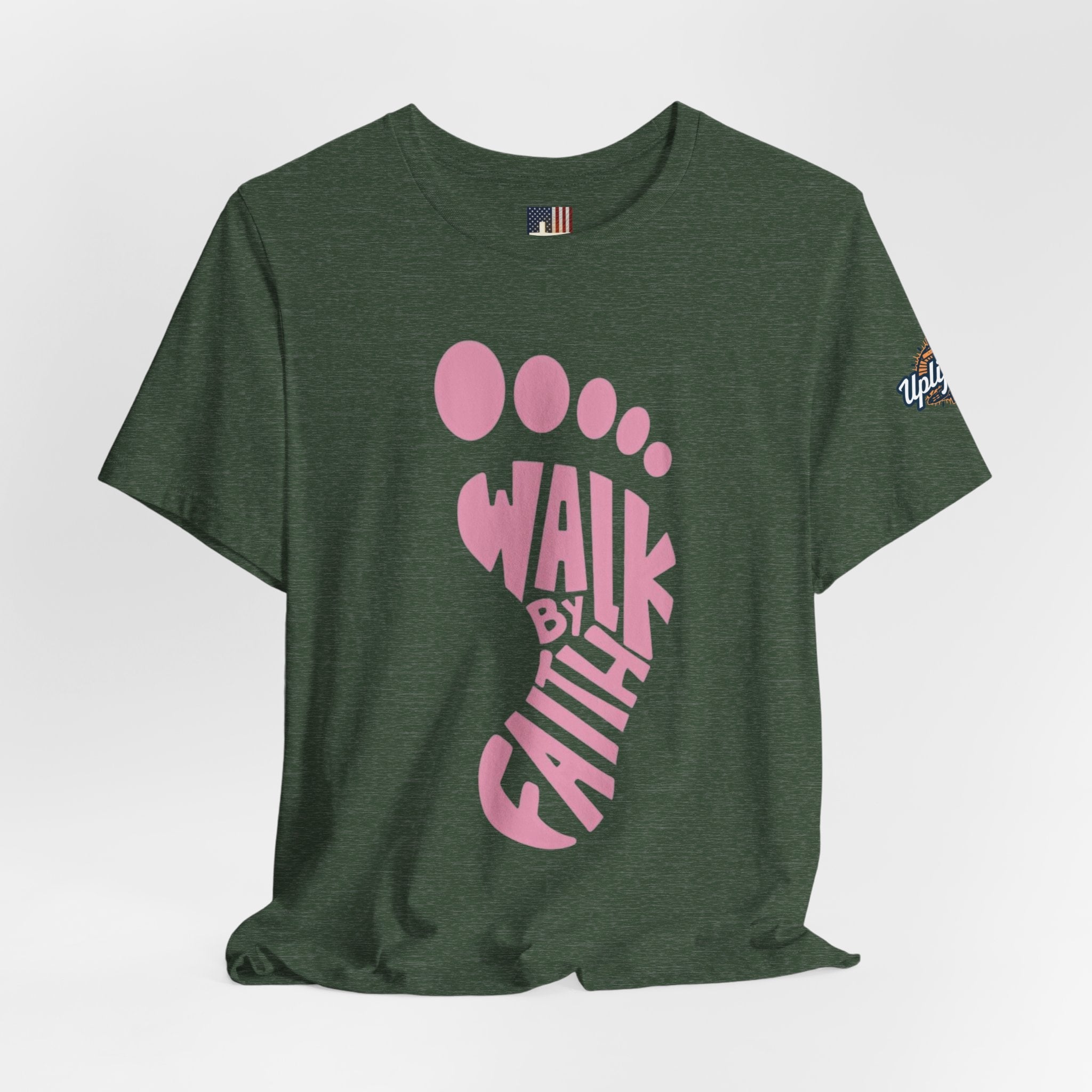 Walk By Faith Footprint T-Shirt Printify