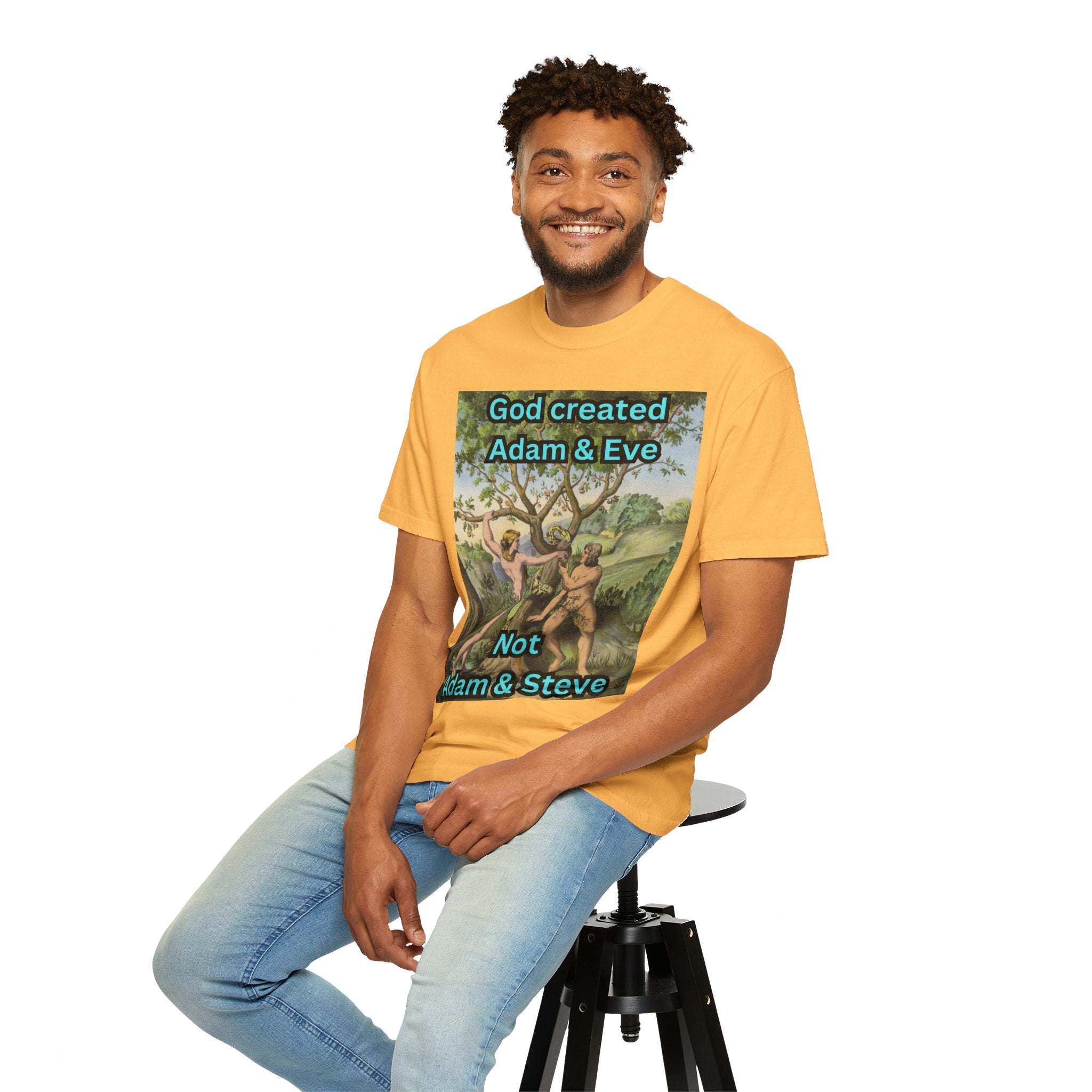 God Created Adam and Eve T-Shirt – Biblical Truth Christian Tee for Bold Faith Printify
