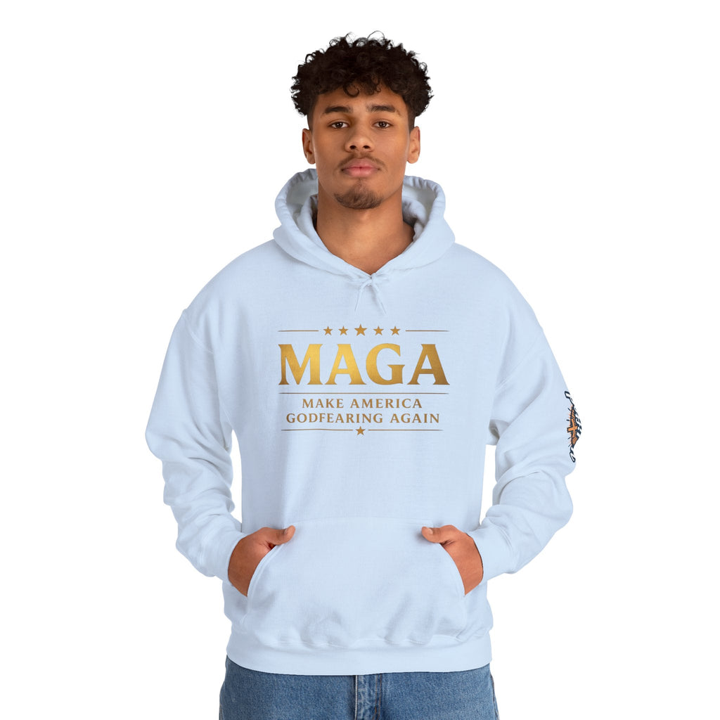 Hoodie - MAGA "Make America Godfearing Again" Political Graphic Hoodie Printify