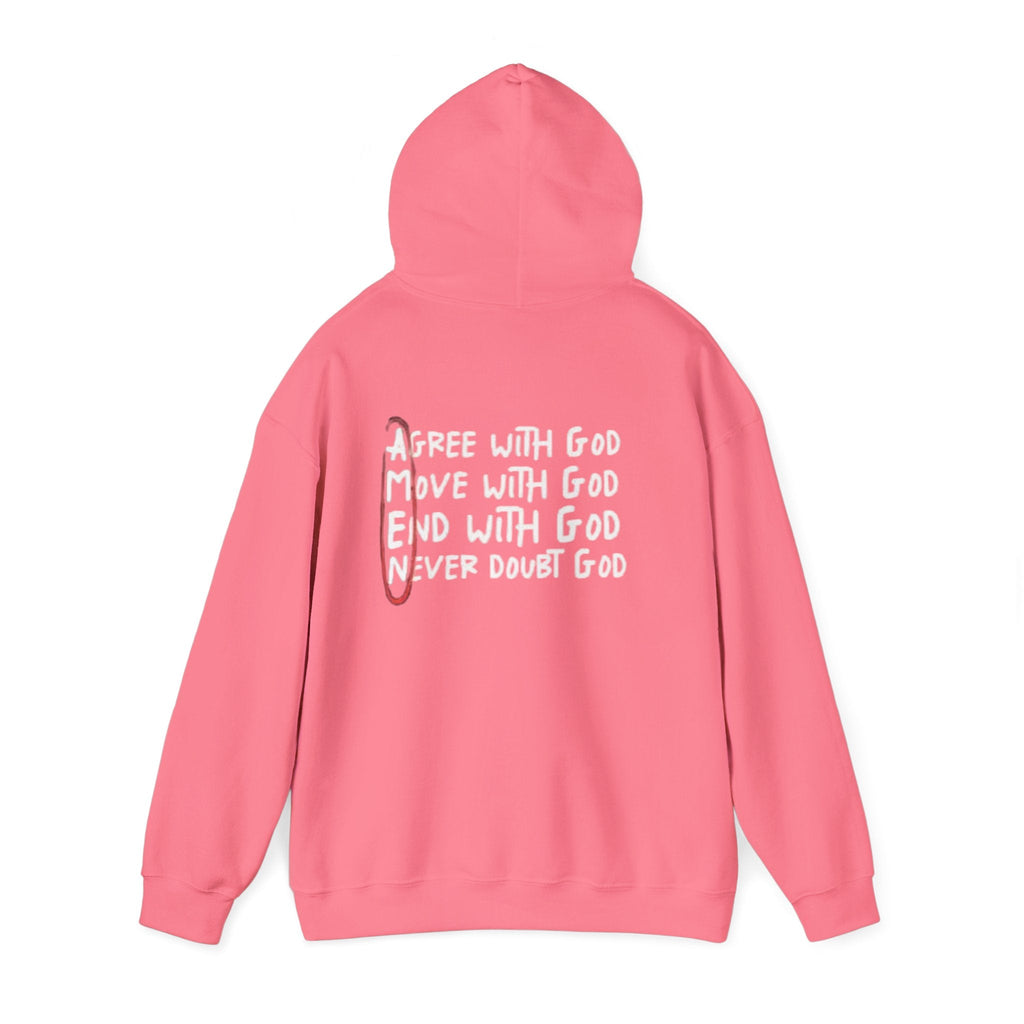 AMEN Acronym Hoodie – Agree with God Move with God End with God Never Doubt God Christian Sweatshirt for Unwavering Faith Printify