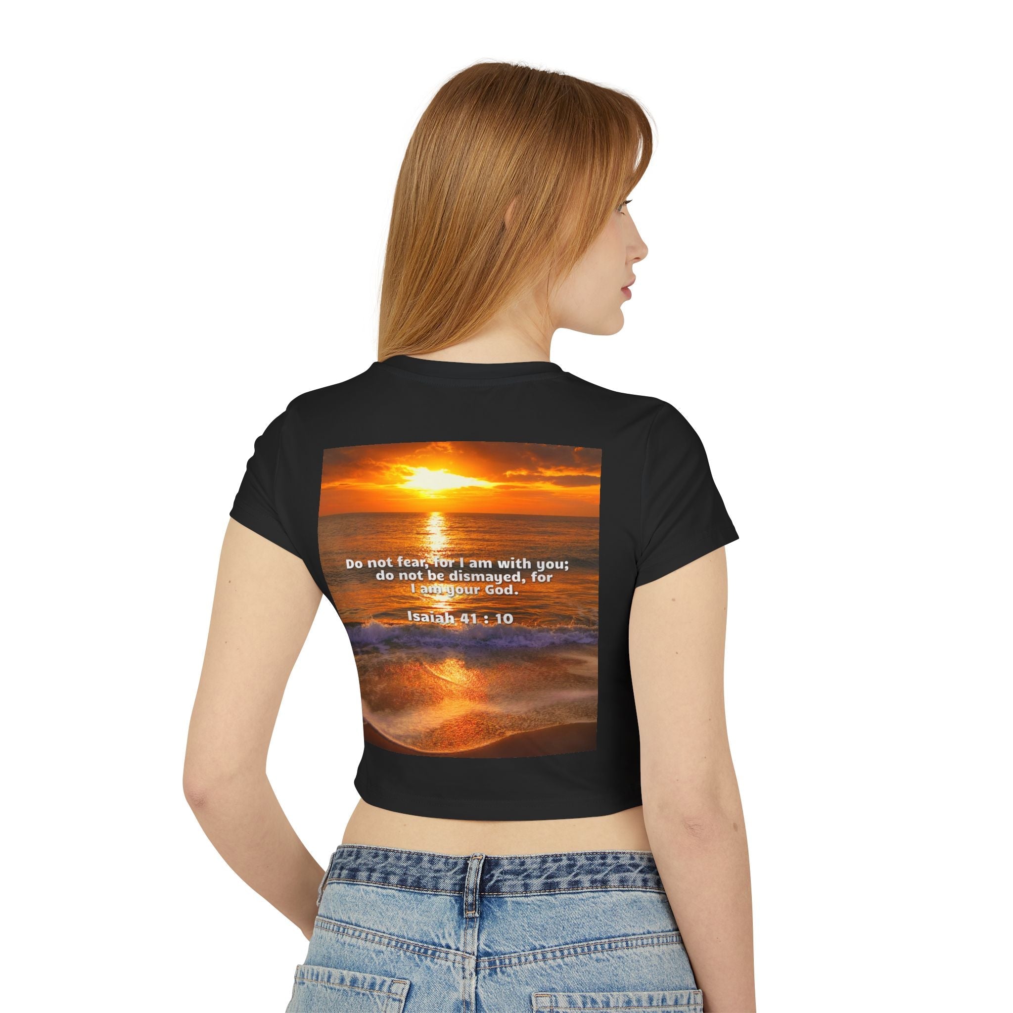 Women's Baby Tee - Isaiah 41:10 Bible Verse Religious Design Printify