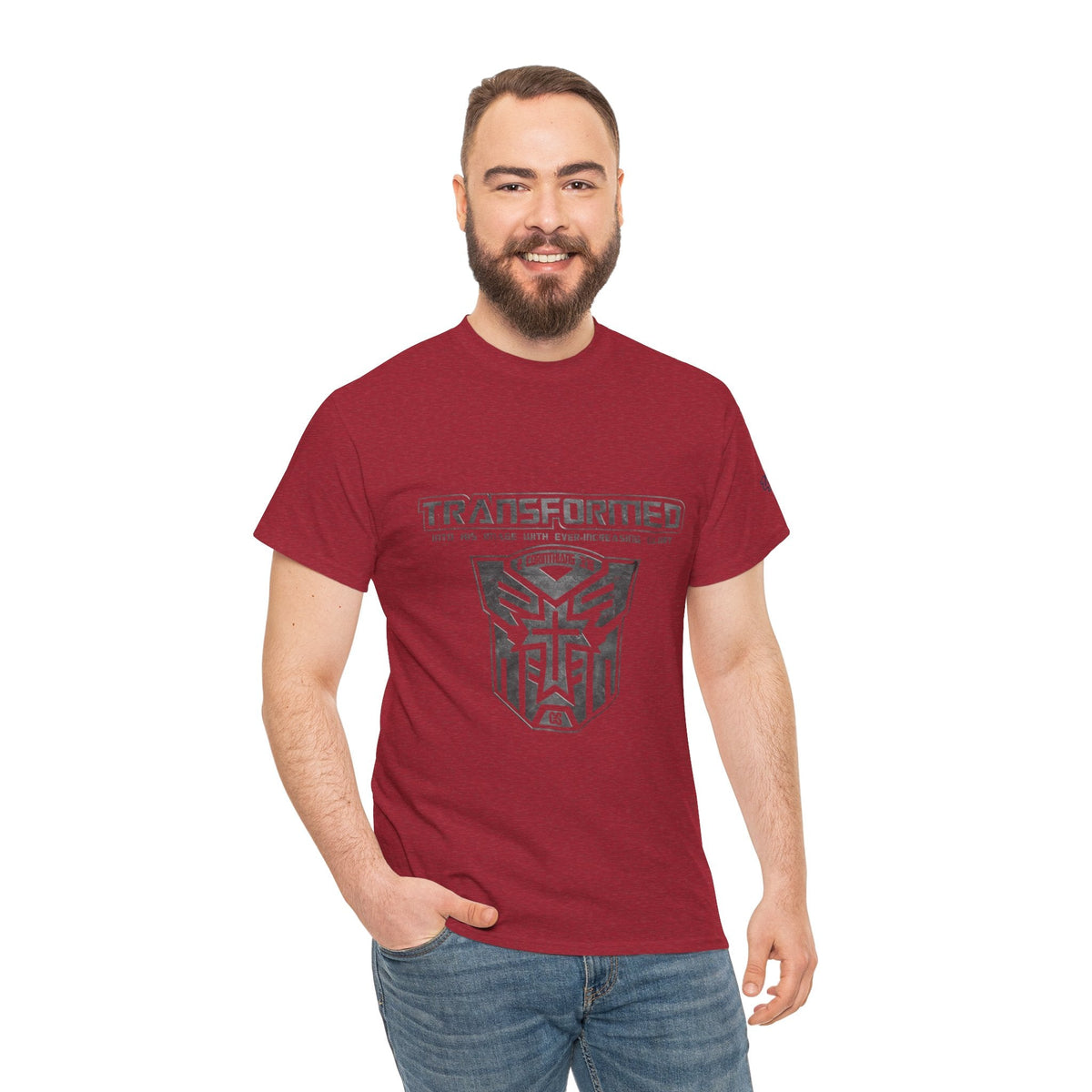 Transformer Logo Christian T-shirt | 2 Corinthians 3:18 Bible Verse T-shirt Printify