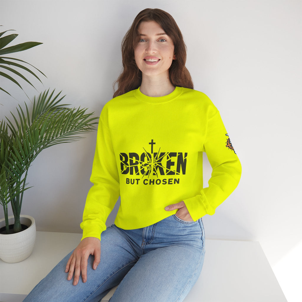 Broken But Chosen Crewneck Sweatshirt Printify