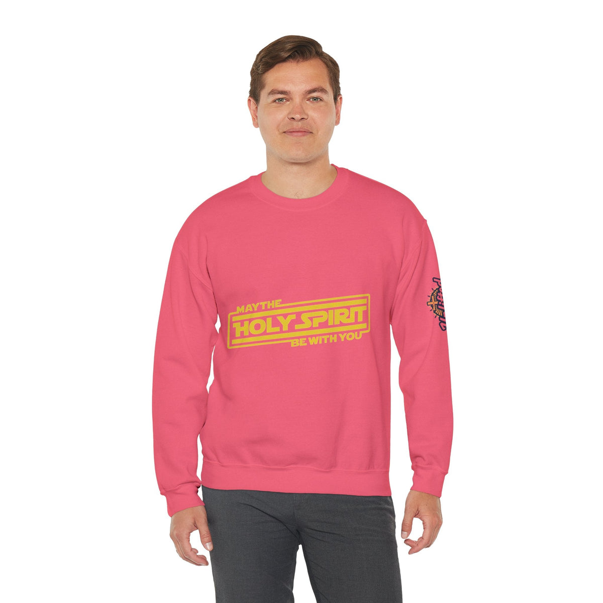 May the Holy Spirit Be With You Sweatshirt - Christian Star Wars Parody Sweatshirt Printify