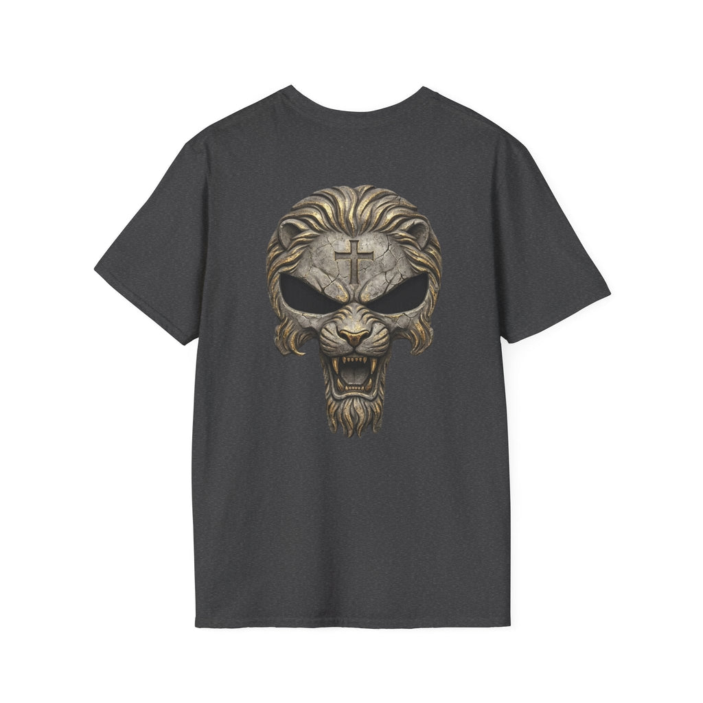 Lion of Judah Skull Christian T-shirt - Warrior Faith Cross T-shirt Printify