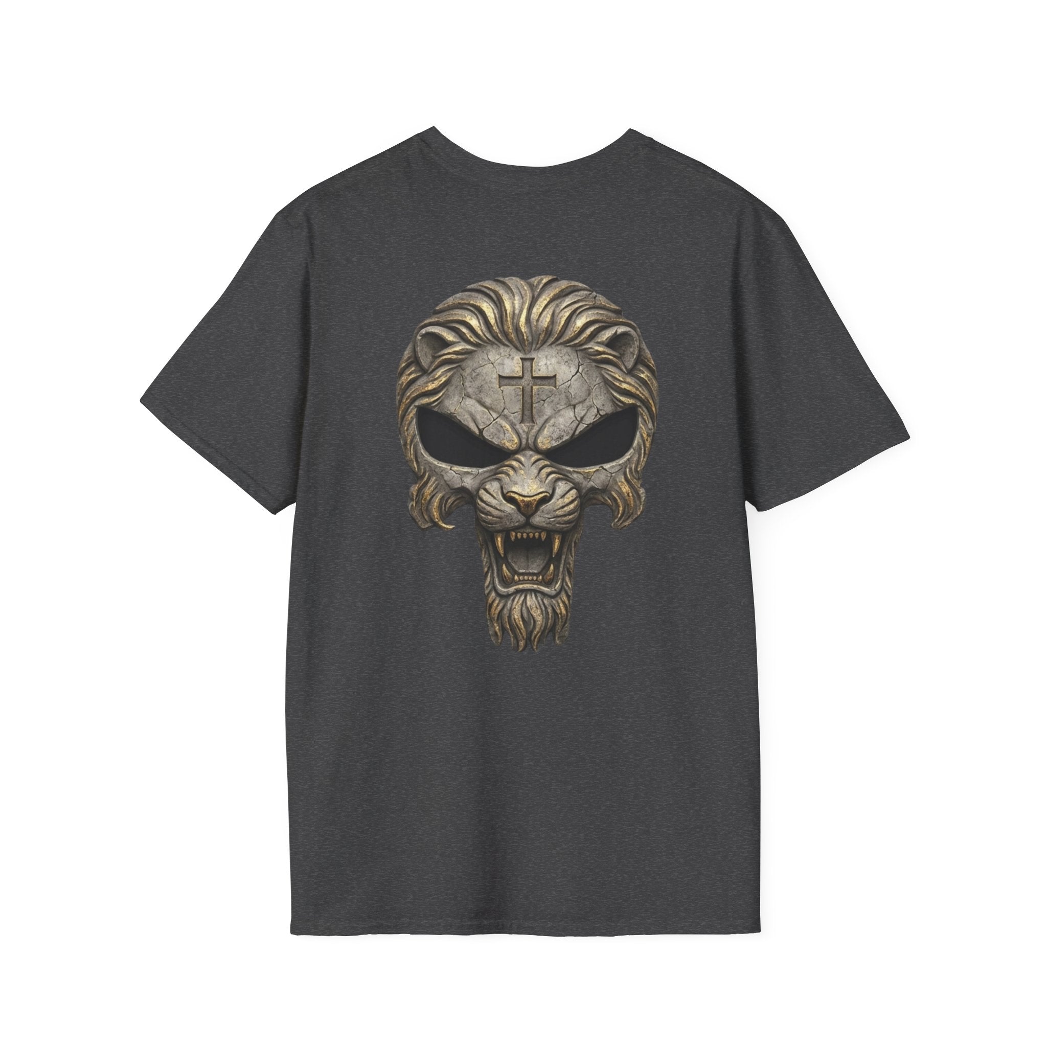 Lion of Judah Skull Christian T-shirt - Warrior Faith Cross T-shirt Printify