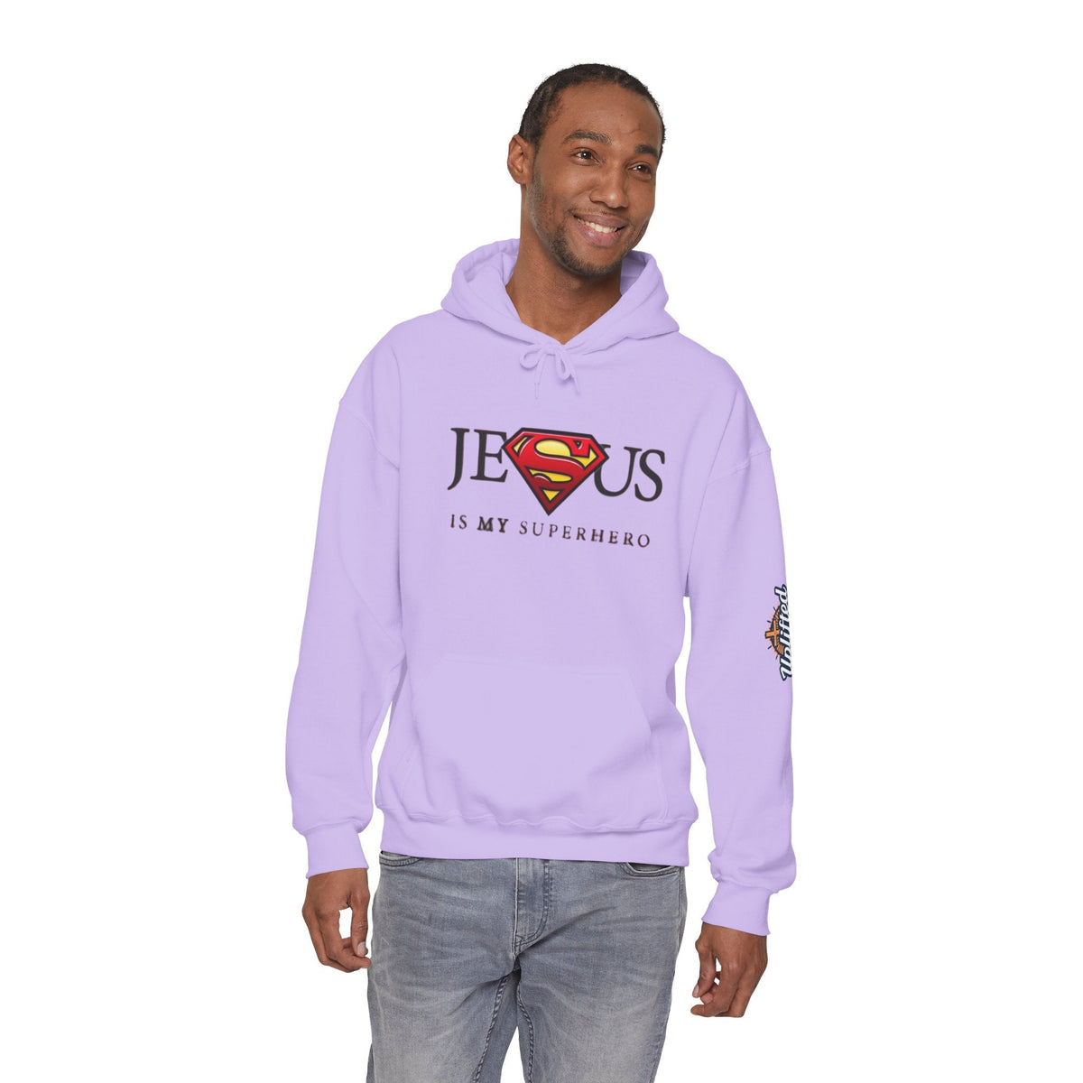 Jesus Is My Superhero Hoodie — Christian Faith Graphic Pullover Printify