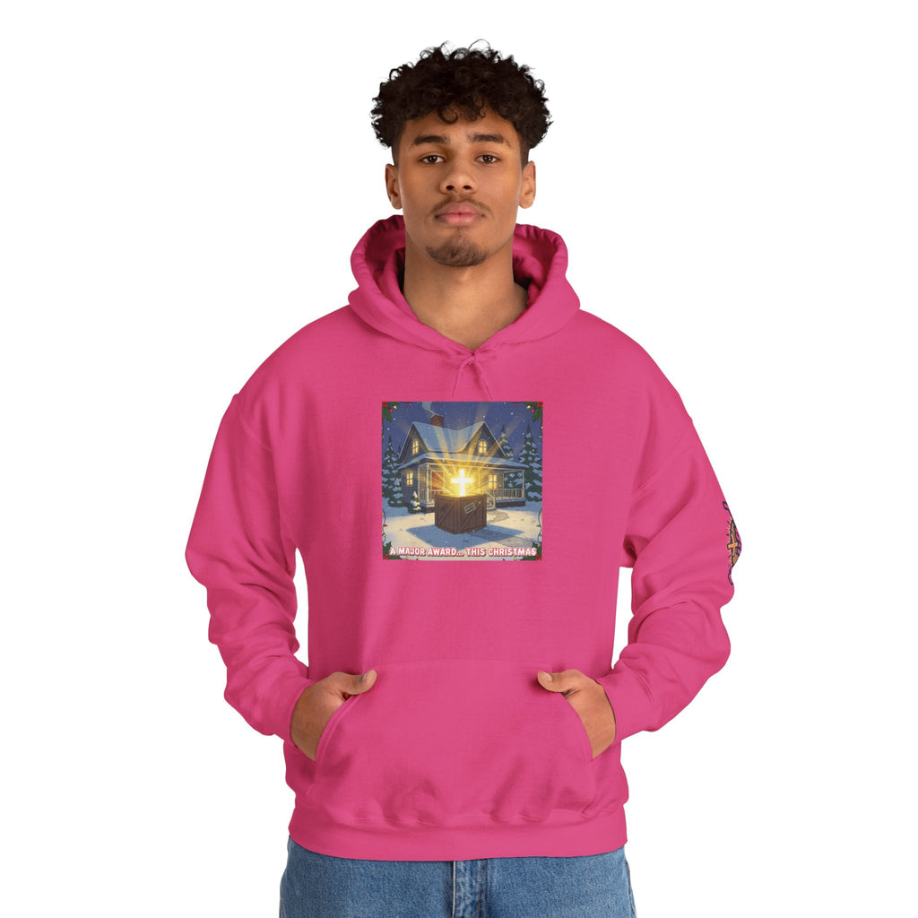 A Major Award This Christmas Hoodie – Fragile Leg Lamp Parody Cross Unboxing Christian Sweatshirt for Hilarious Faith & Holiday Glow Printify