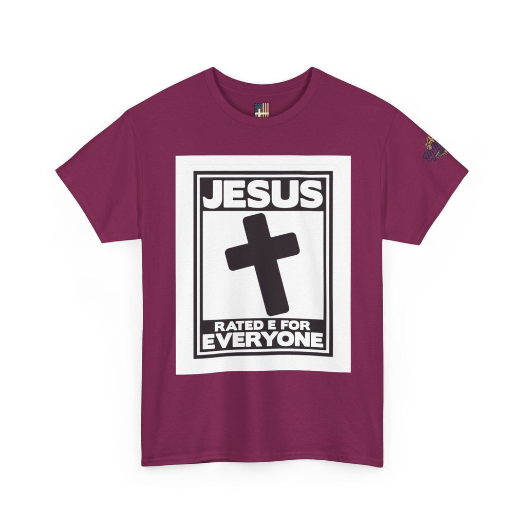 Jesus, Rated E for Everyone T-shirt - Gamer Faith T-shirt - Christian Video Game Parody Printify