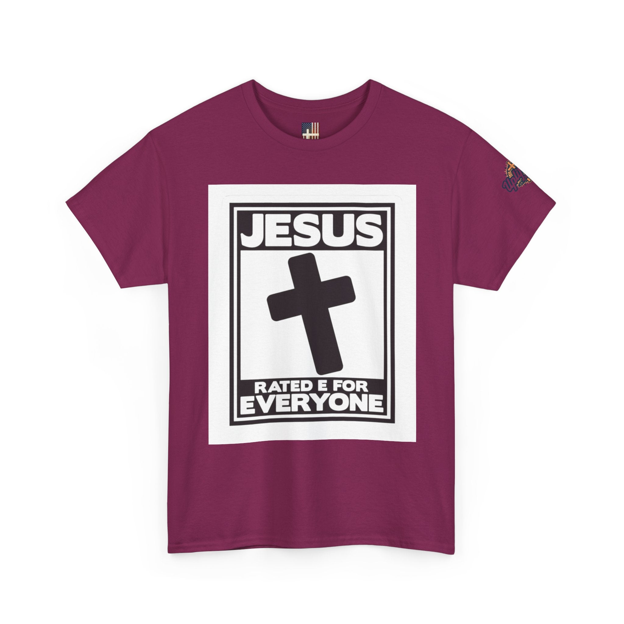 Jesus, Rated E for Everyone T-shirt - Gamer Faith T-shirt - Christian Video Game Parody Printify