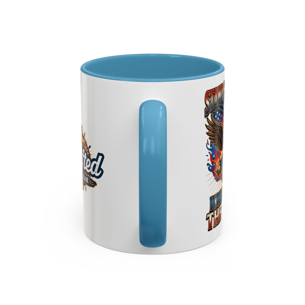 Patriotic Eagle Coffee Mug — "Stand for the Flag, Kneel for the Cross" (11/15oz) Printify