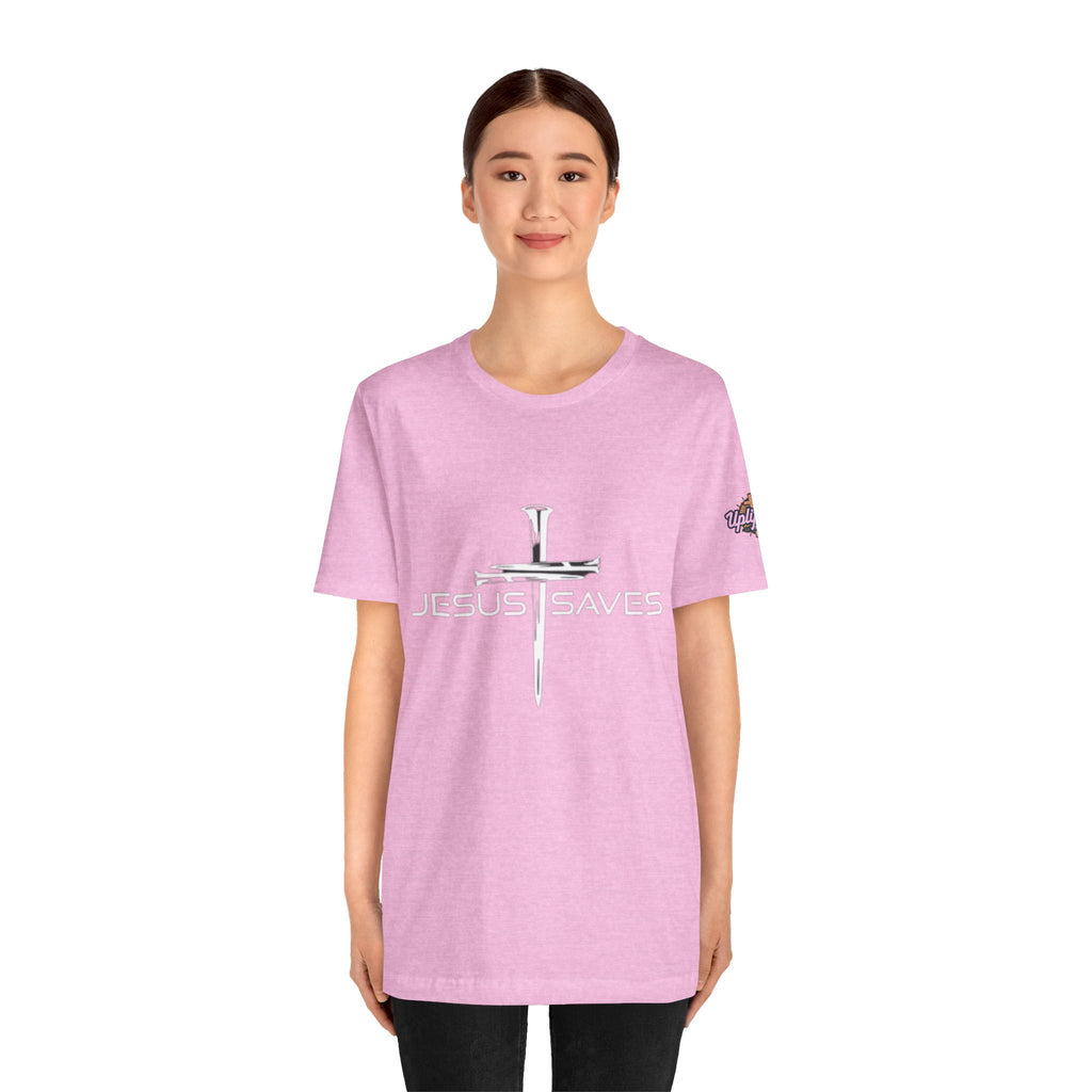 Copy of Jesus Saves T-shirt – 3 Nails Crucifix Cross Christian T-shirt for Redemption Faith & Bold Salvation