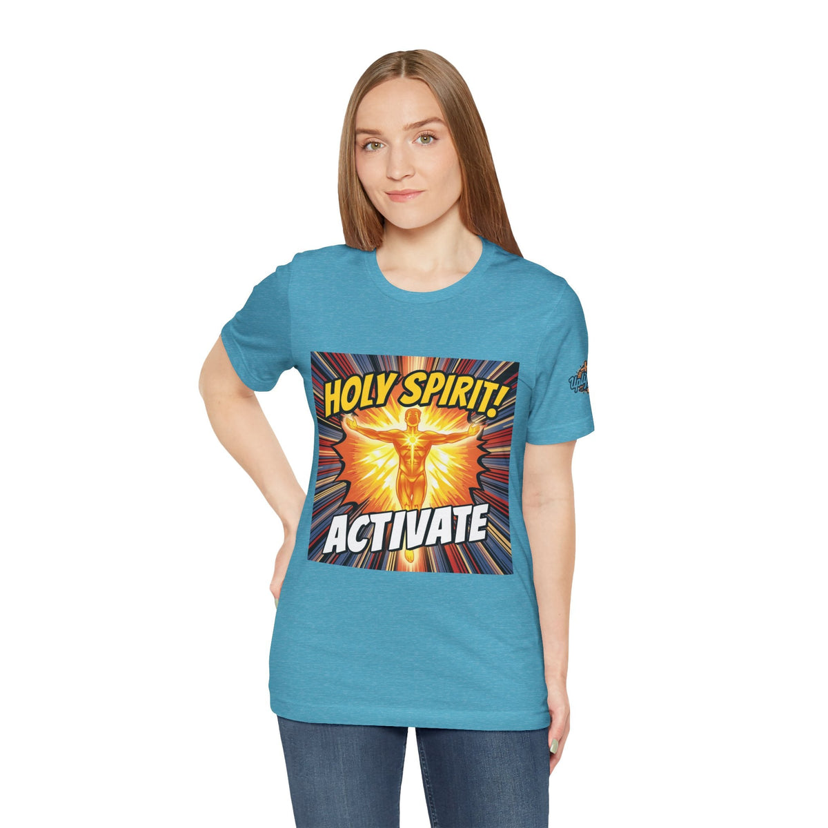 Holy Spirit Activate T-shirt – Superhero Christian T-shirt with Vibrant Power-Up Design for Faith-Fueled Boldness Printify