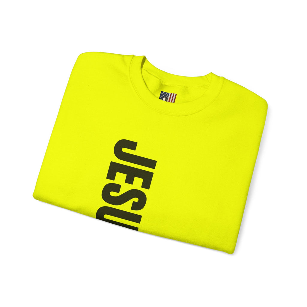 Jesus Is King Sweatshirt | Modern Typographic Cross Christian Sweatshirt Printify