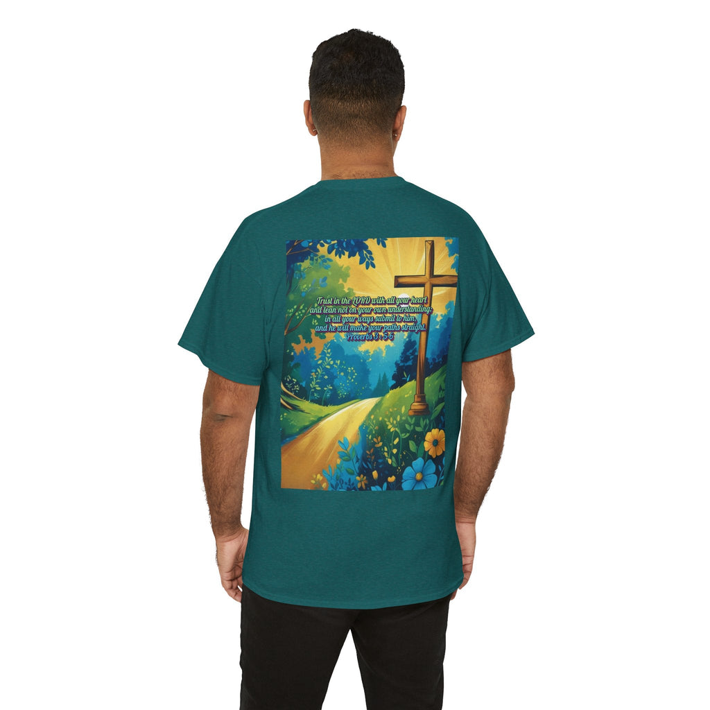 Trust in The Lord Proverbs 3:5-6 Biblical Design Unisex Heavy Cotton Tee Printify