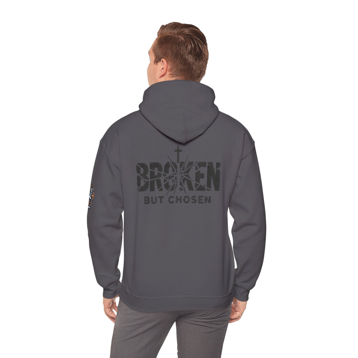 Broken But Chosen Hoodie — Christian Faith Graphic Sweatshirt Printify