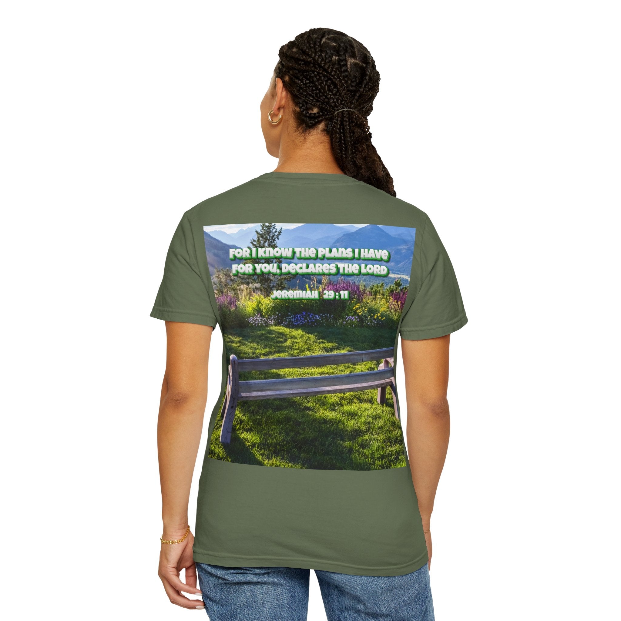 Bible Verse Unisex Garment-Dyed T-shirt  - Jeremiah 29 : 11 Printify