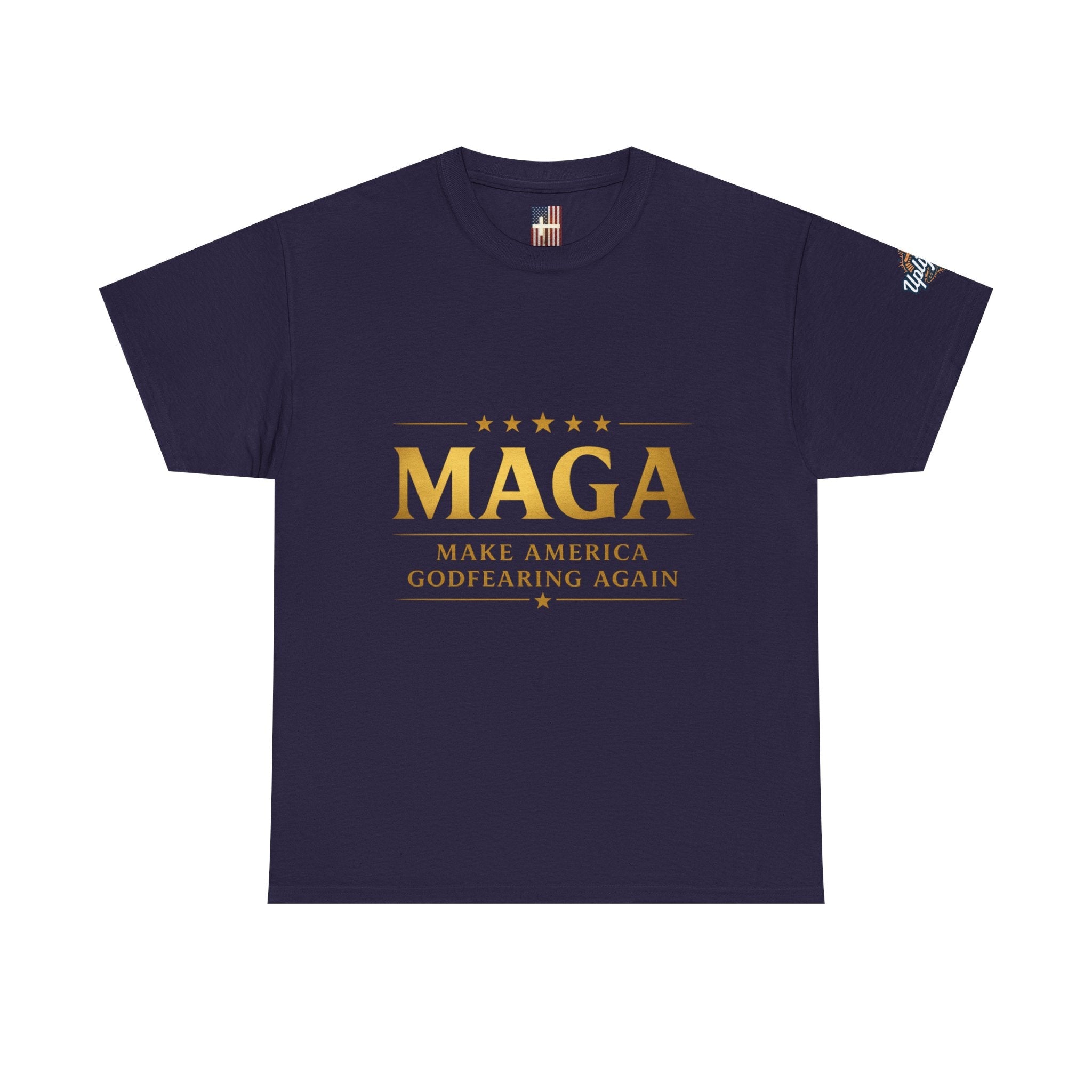 MAGA Gold Letter T-Shirt — "Make America Great Again" Printify